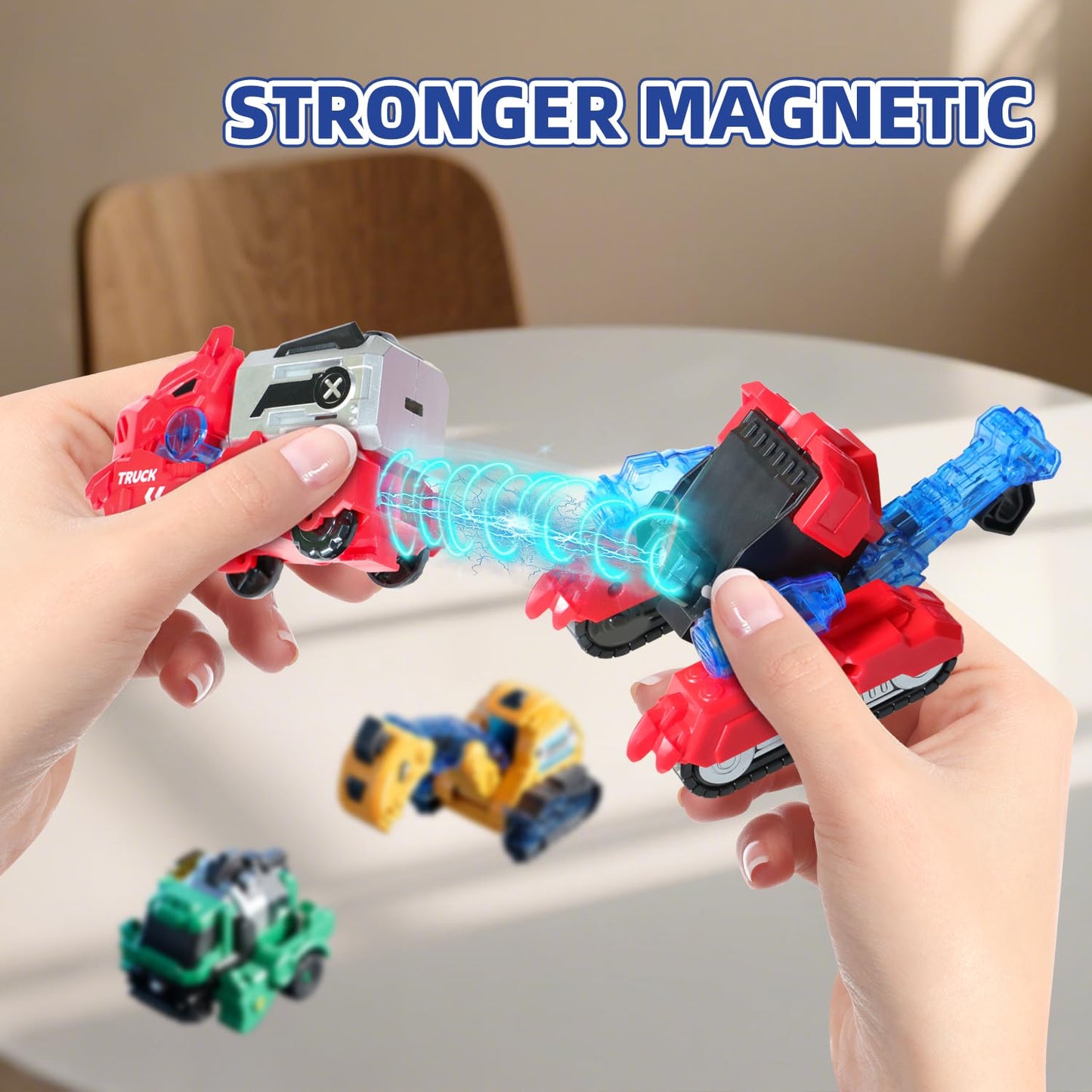 VEAIS Magnetic Transform Dinosaur Robot Toys – 6 in 1 DIY STEM Playset for Kids 3-6