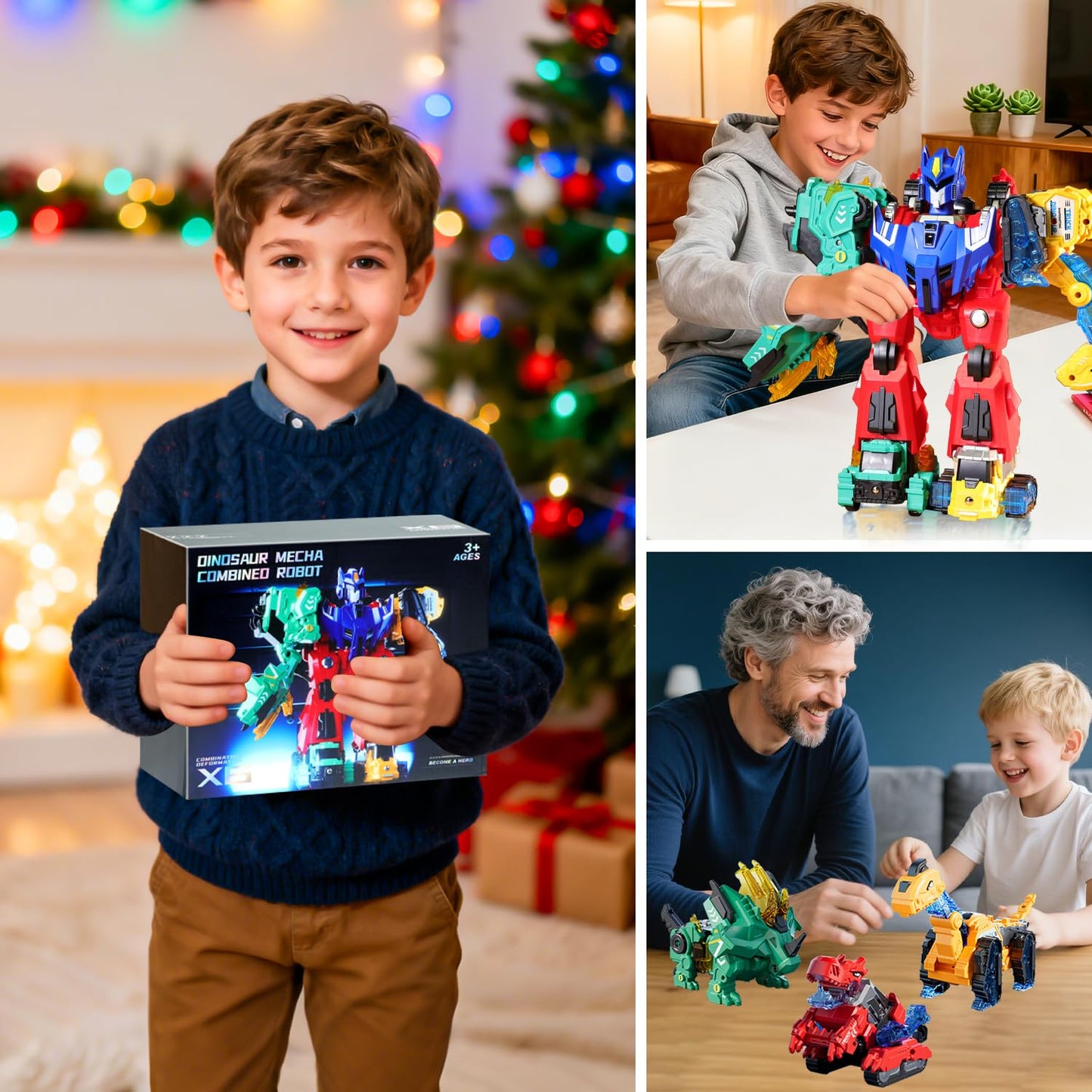 VEAIS Magnetic Transform Dinosaur Robot Toys – 6 in 1 DIY STEM Playset for Kids 3-6