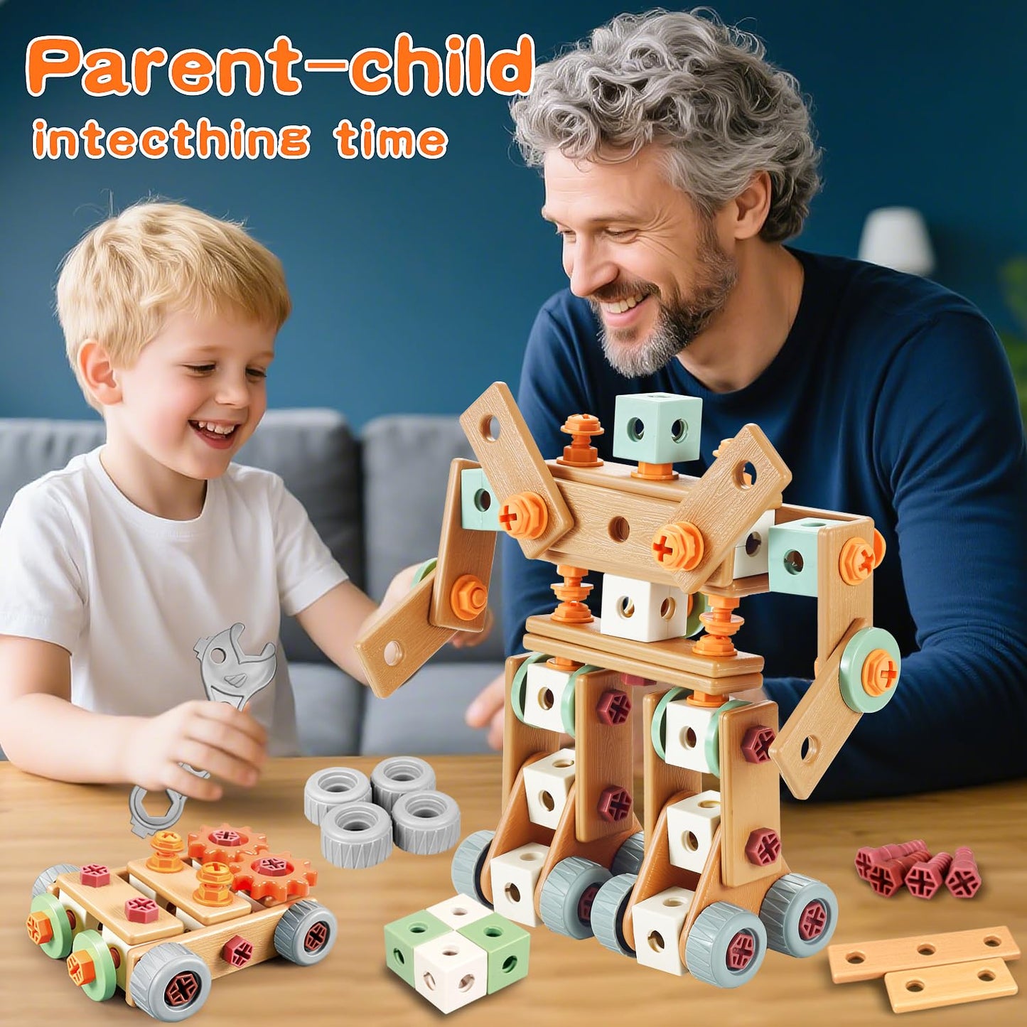 VEAIS Kids Tool Set with Drill — 155 Pcs STEM Montessori Construction Toy (Ages 3-6)