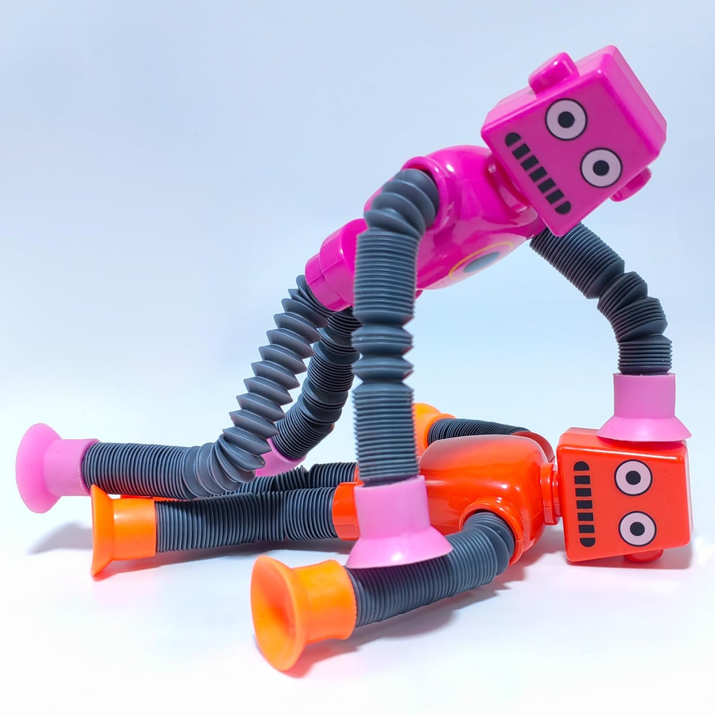 Veakeqe 16 PCS Suction Cup Robot Toy – Telescopic Pop Tubes Sensory Fidget