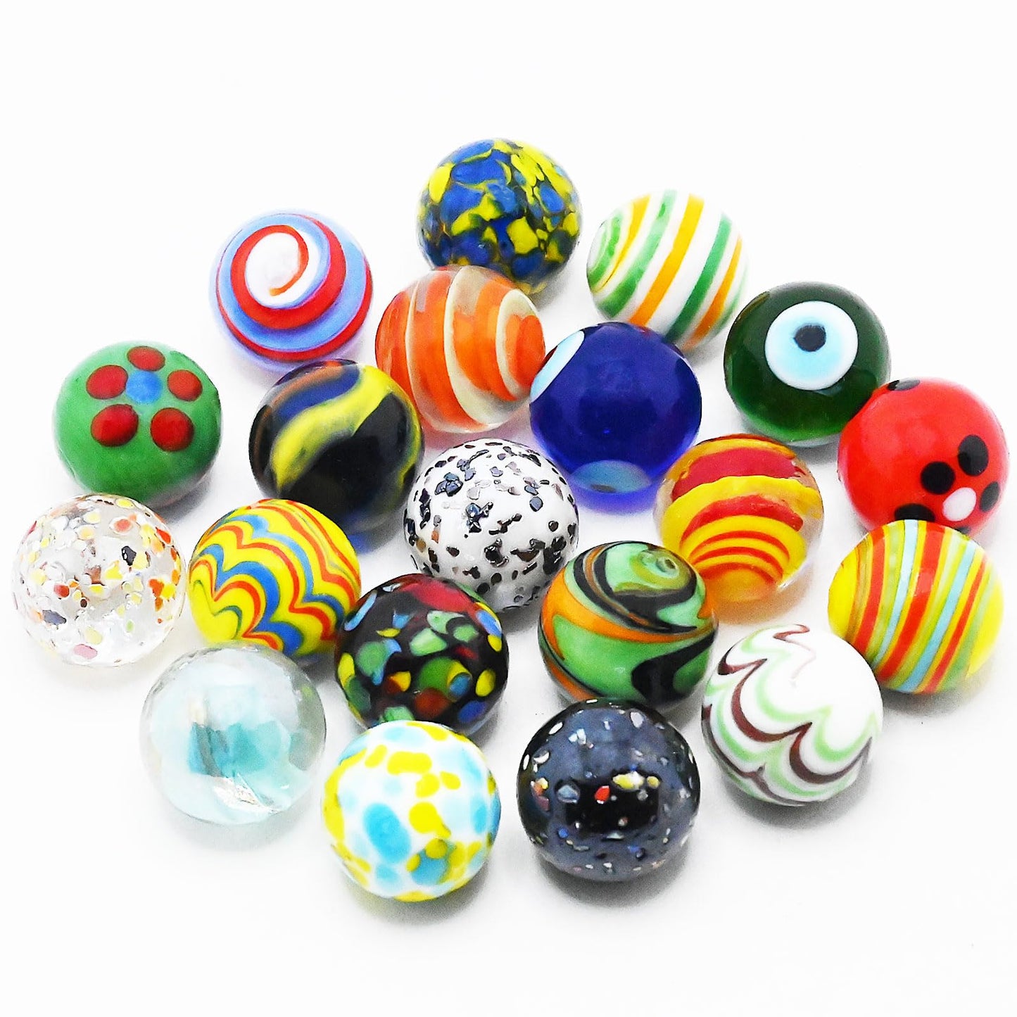 VEALIZUU 20 PCS Glass Marbles for Kids | Marble Run Accessories & Home Decor Bulk