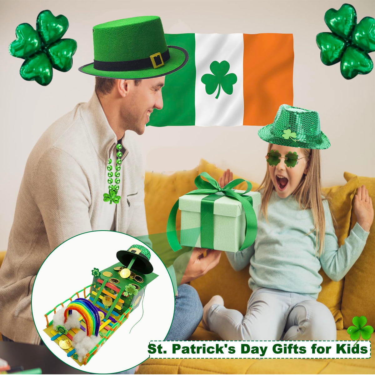 Vecacosic Leprechaun Trap Kit for Kids - 2 DIY St Patrick's Day Sets