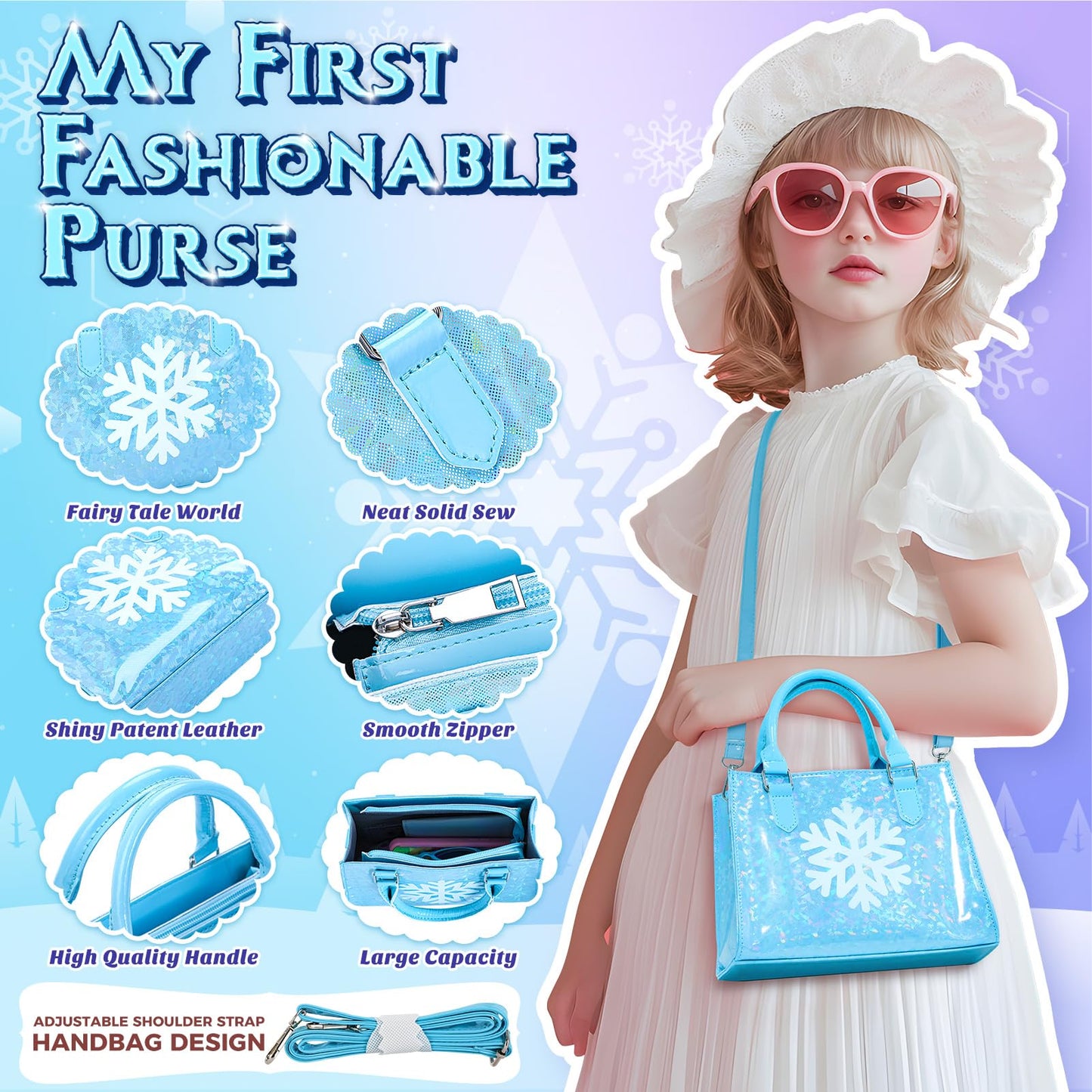 VEDALIO Little Girl Purse Frozen Toys 29 in 1 Pretend Play Set for Girls 3 8