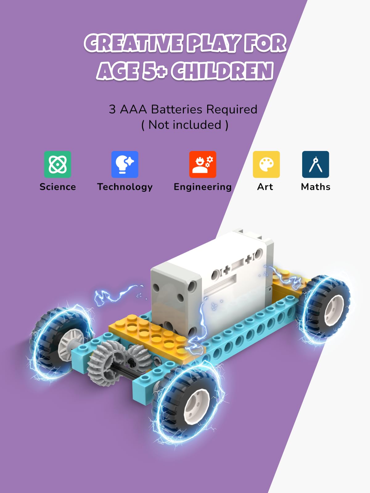 Veecafiodi 50-in-1 STEM Building Kit for Kids 6-12 – 107 Pieces, Motorized Models