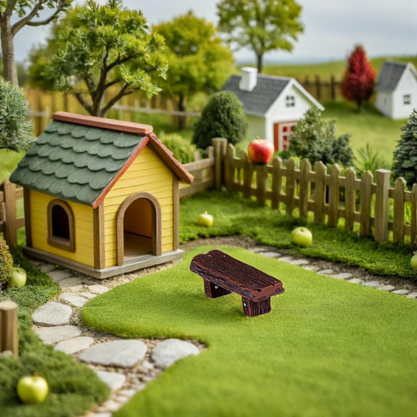 Veemoon 18Pcs Miniature Resin Bench Garden Accessories for Dollhouse, Terrarium, and Fairy Garden