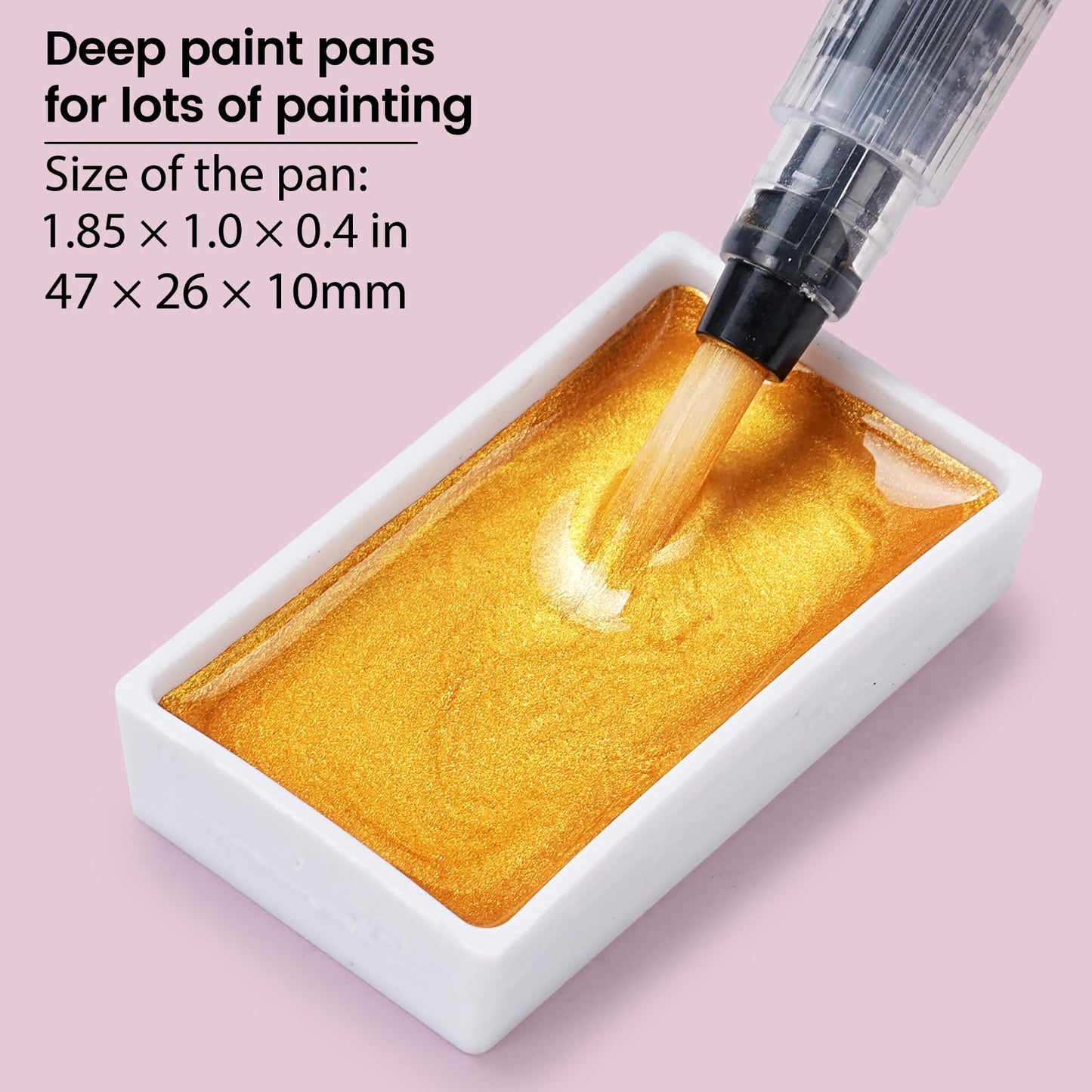 VEESA Metallic Watercolor Paint Set – 18 Pigment‑Rich Pans + 2 Waterbrushes