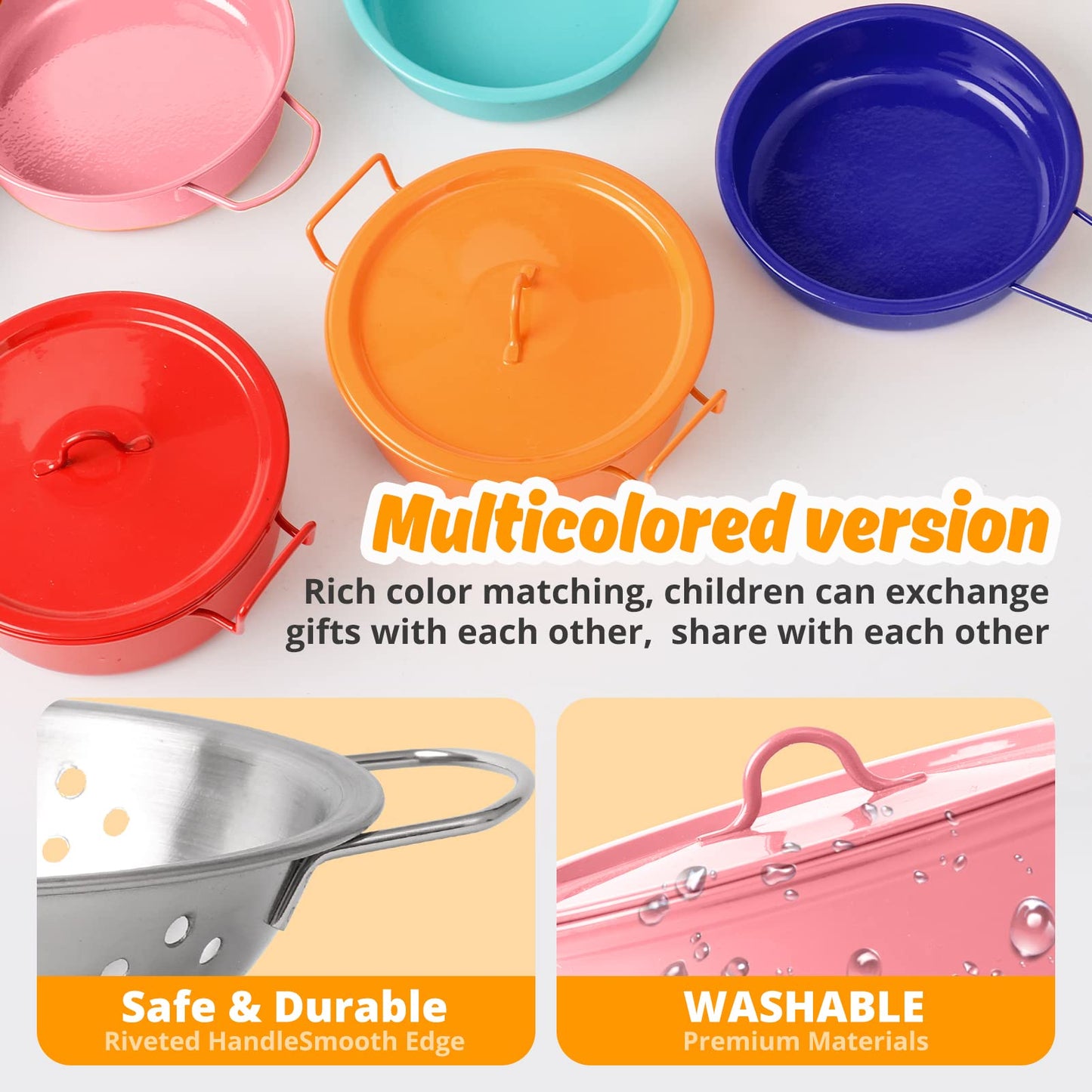 Veitch fairytales Kids Play Kitchen Accessories Set – 14-Piece Pink Cooking Playset