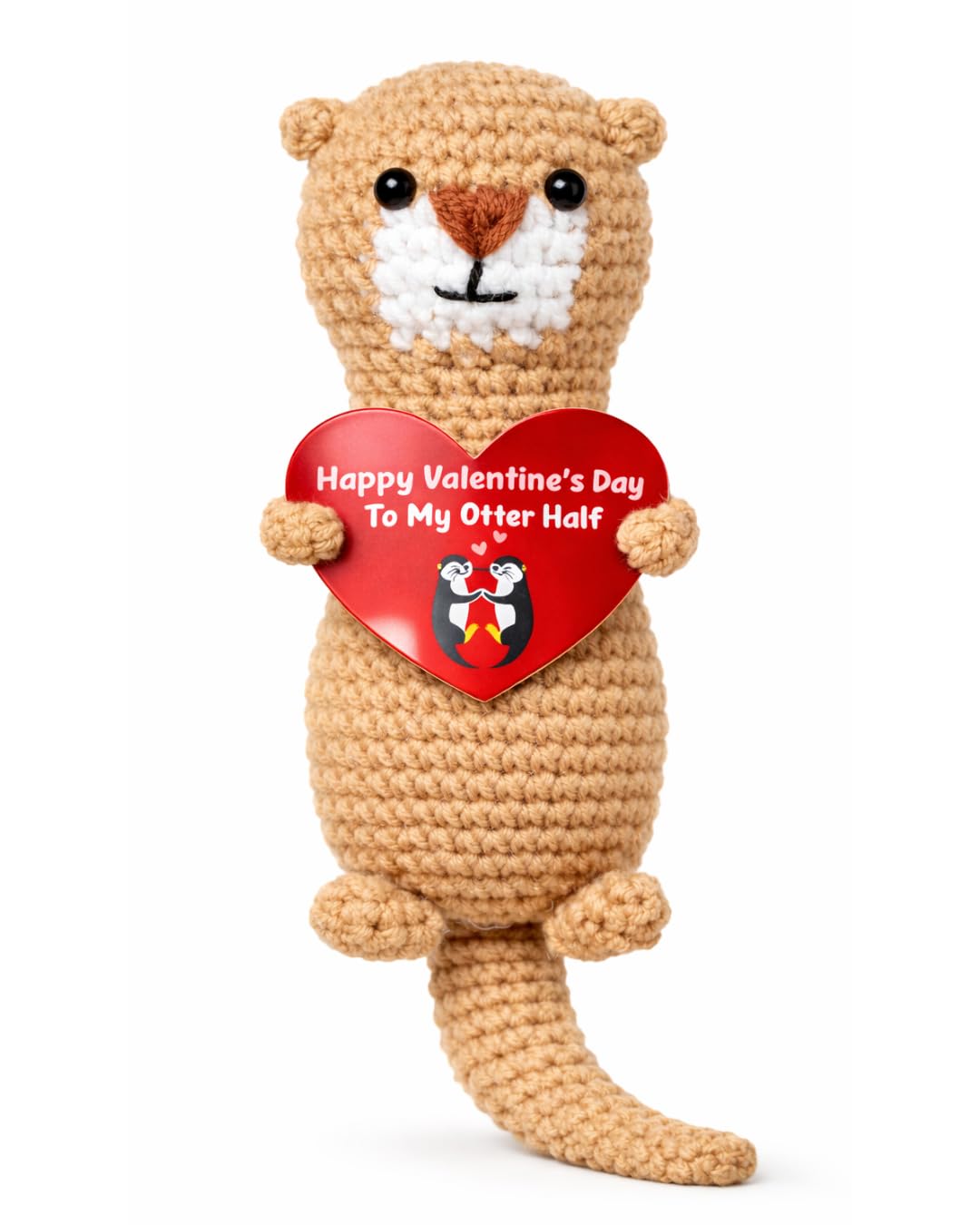 VELENTI Cute Crochet Otter Valentine’s Gift – Handmade Heart Keepsake