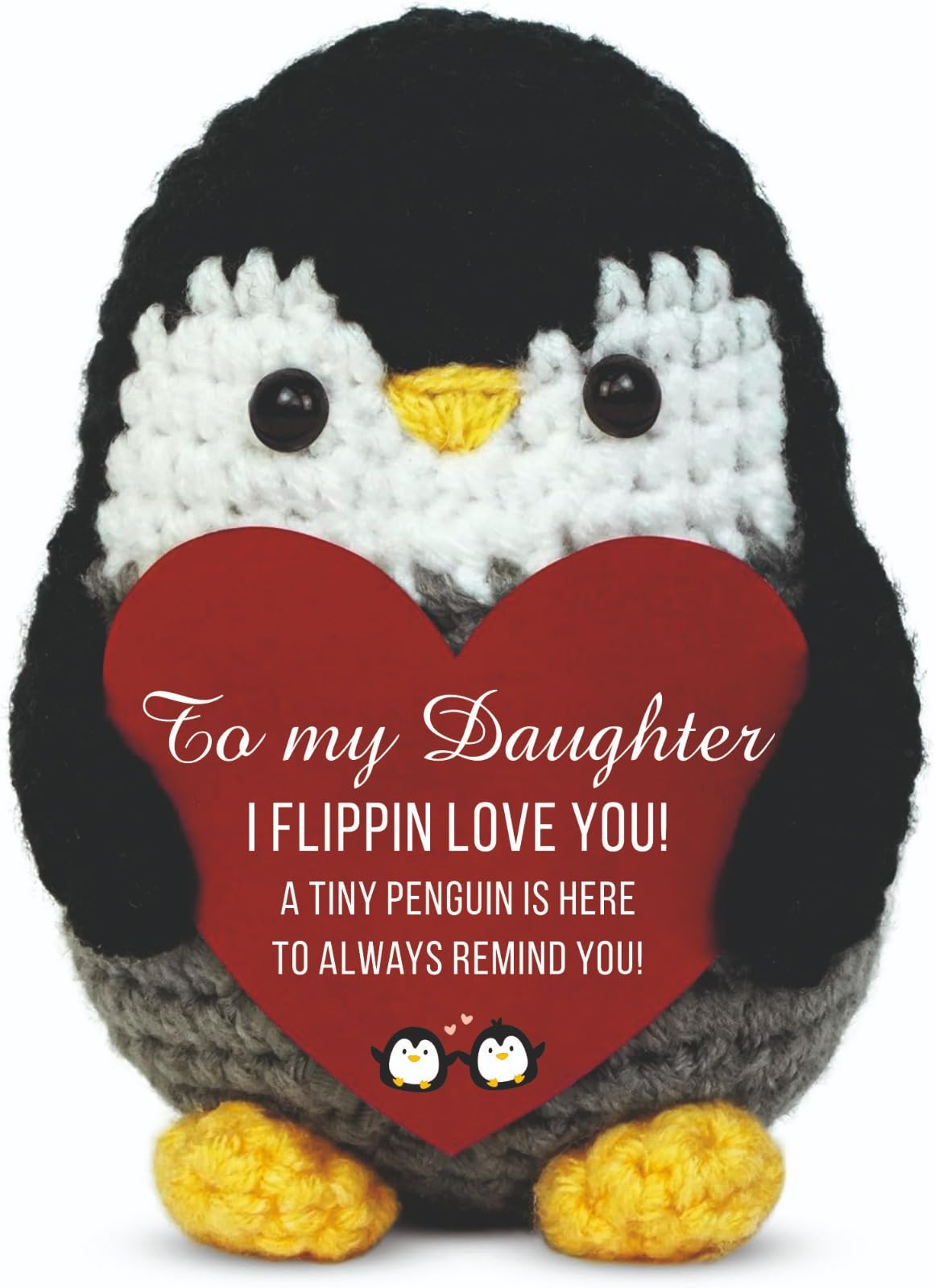 VELENTI Crochet Penguin Gift for Daughter — I Flippin Love You