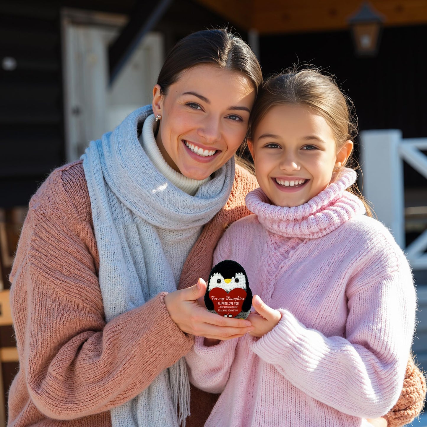 VELENTI Crochet Penguin Gift for Daughter — I Flippin Love You