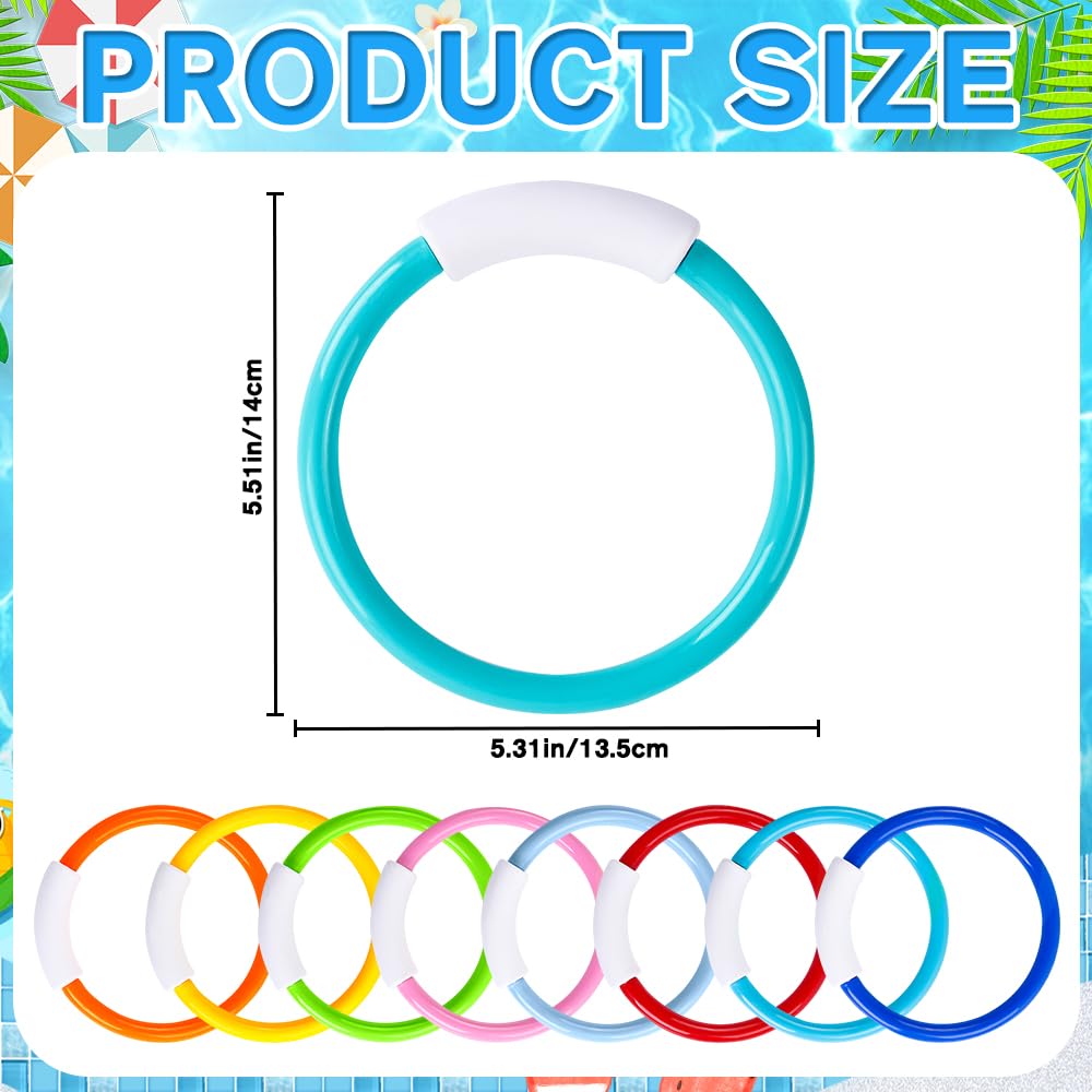 Vellibring 8PCS Pool Diving Rings – Colorful Kids Swim Toys