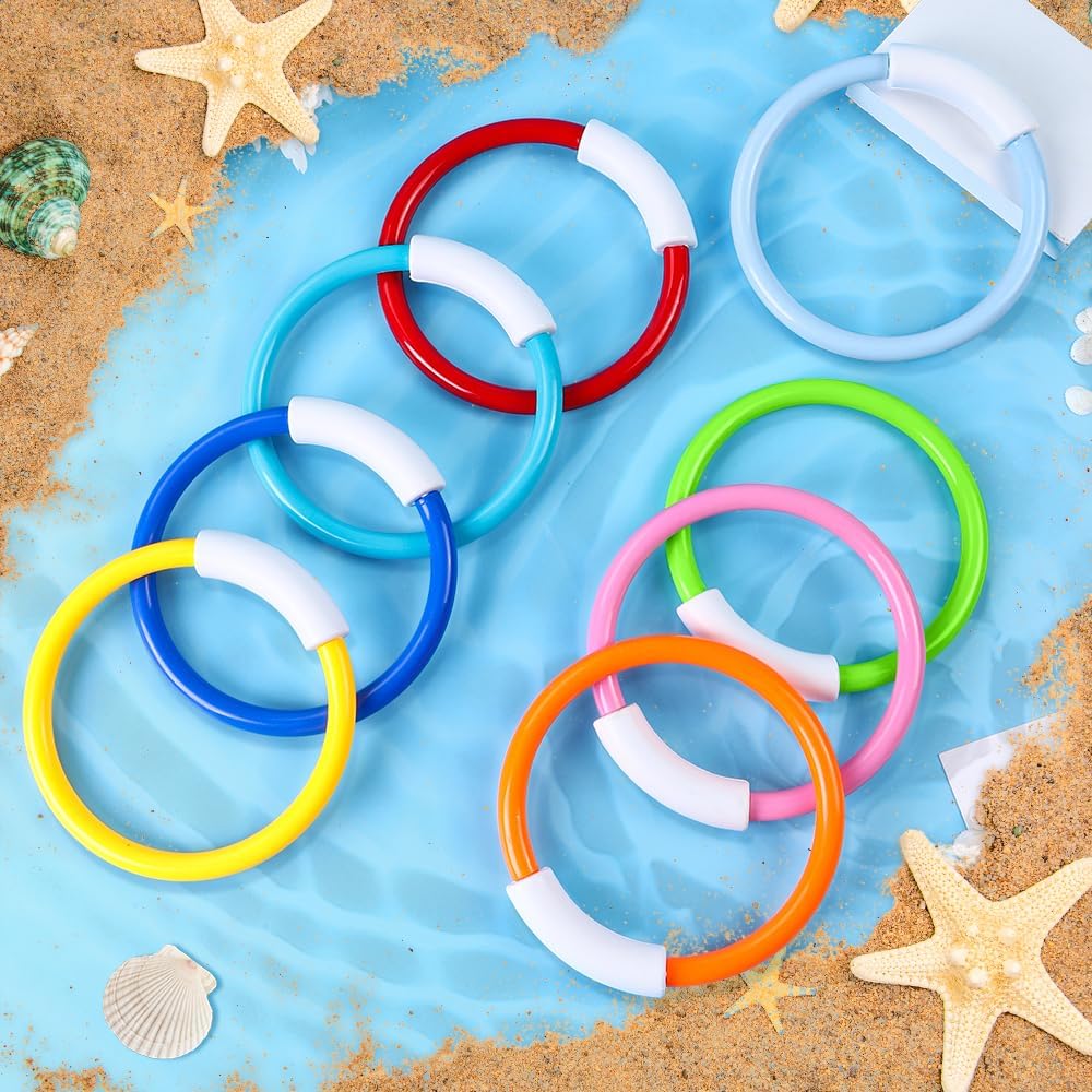 Vellibring 8PCS Pool Diving Rings – Colorful Kids Swim Toys