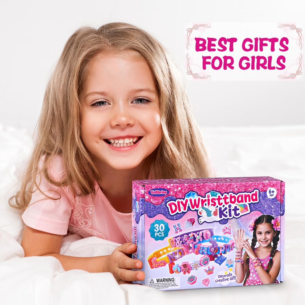 Vellibring Art Craft Making Kit for Kids – DIY Bracelets, Charms & Stickers