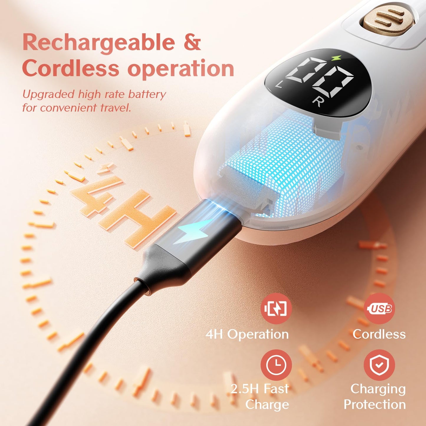 Velnail Cordless Nail Drill Kit – 15-Speed Brushless Electric Nail File for Manicure & Pedicure