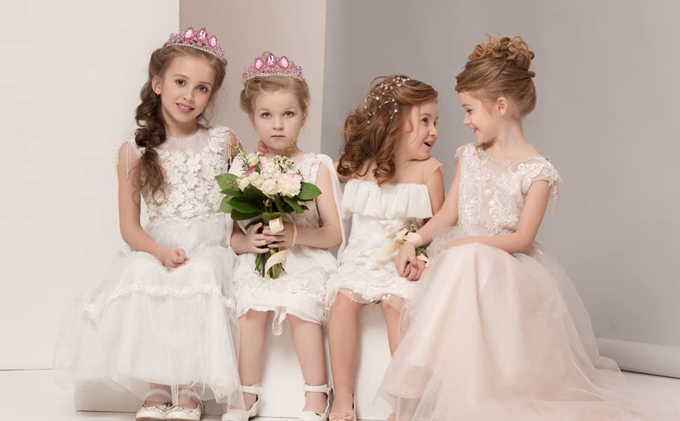 VELSCRUN Princess Tiara for Girls – Lightweight Rhinestone Crown for Parties & Dress-Up