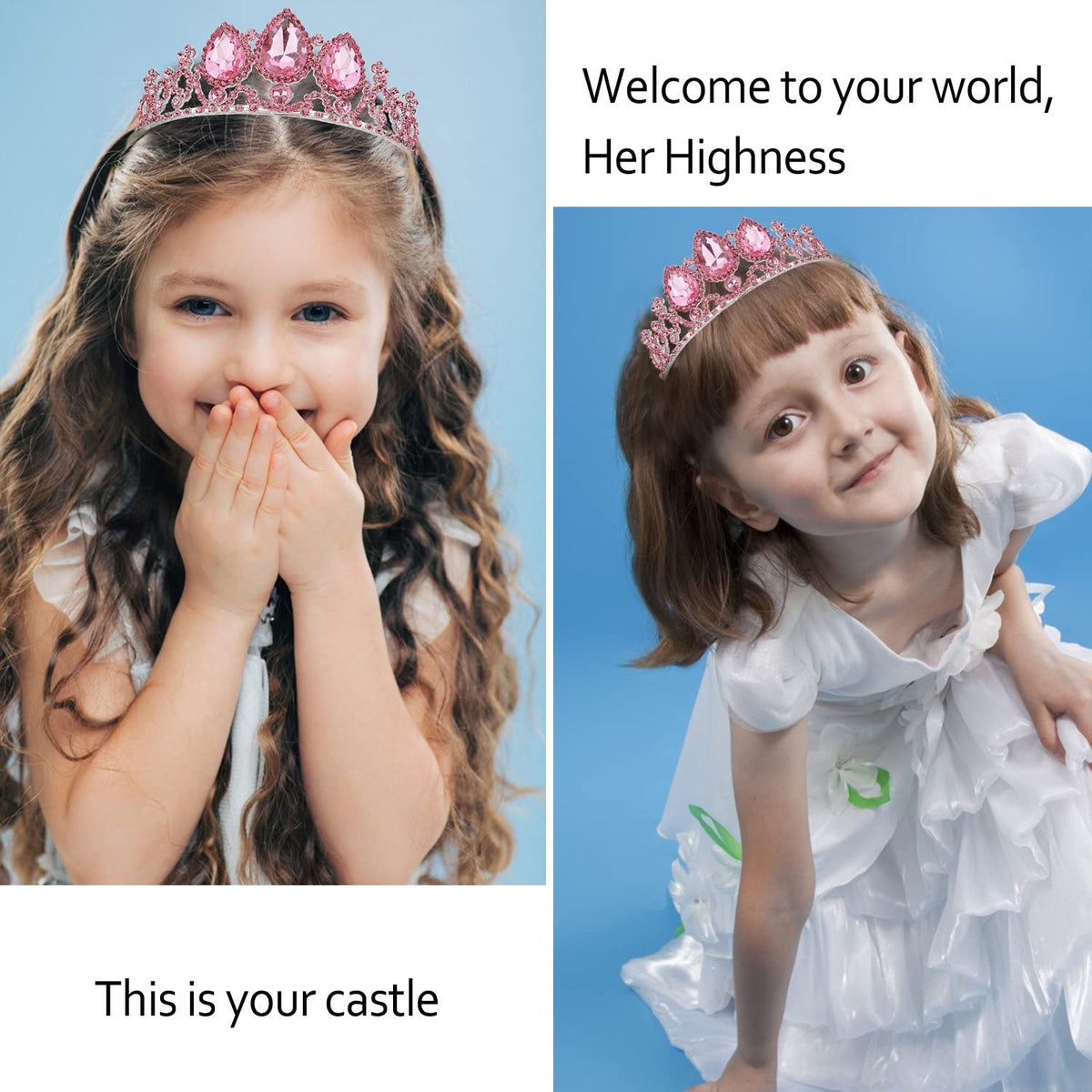 VELSCRUN Princess Tiara for Girls – Lightweight Rhinestone Crown for Parties & Dress-Up
