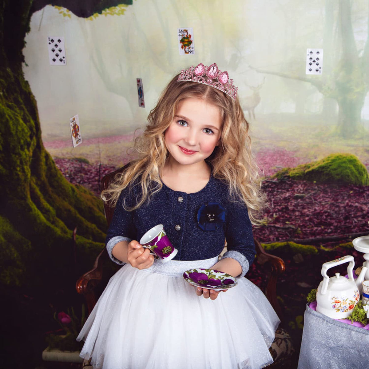 VELSCRUN Princess Tiara for Girls – Lightweight Rhinestone Crown for Parties & Dress-Up