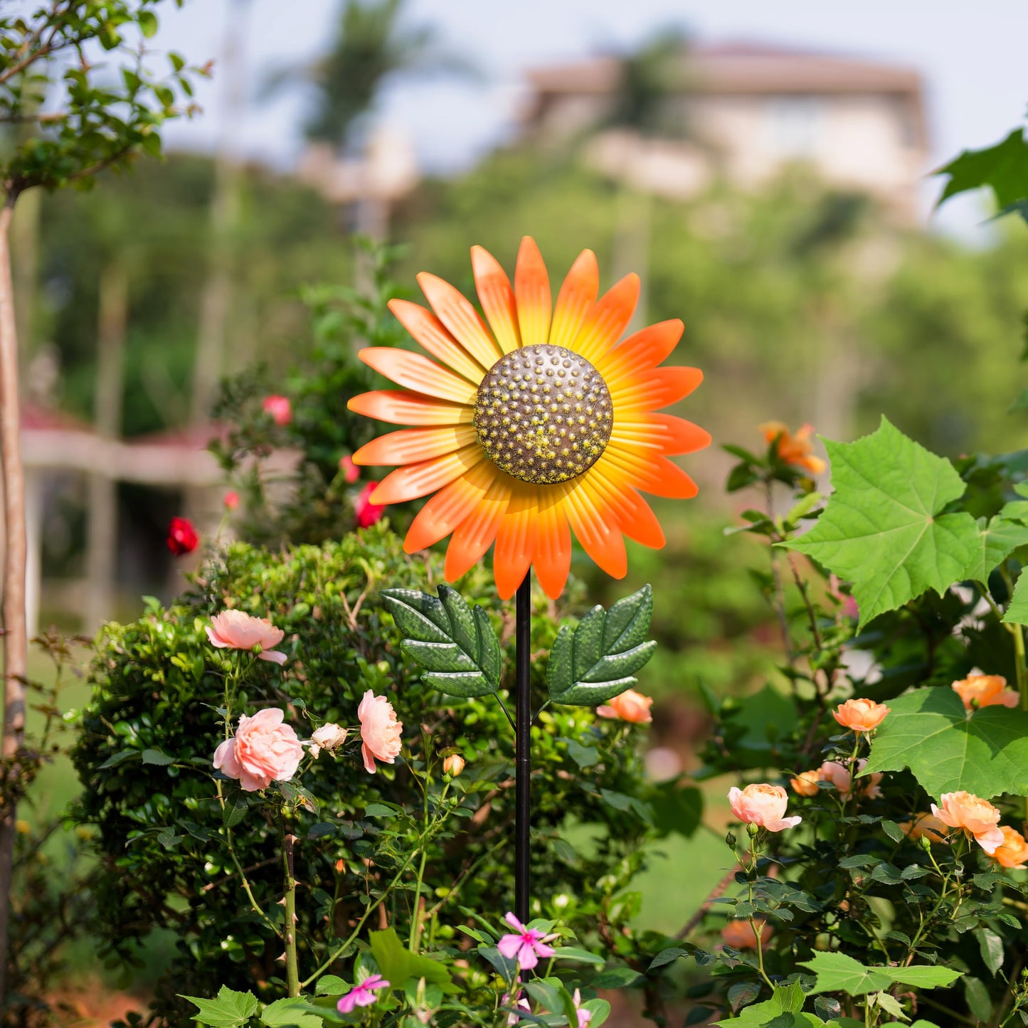 Venniy Sunflower Wind Spinner — 57-Inch Outdoor Garden Windmill