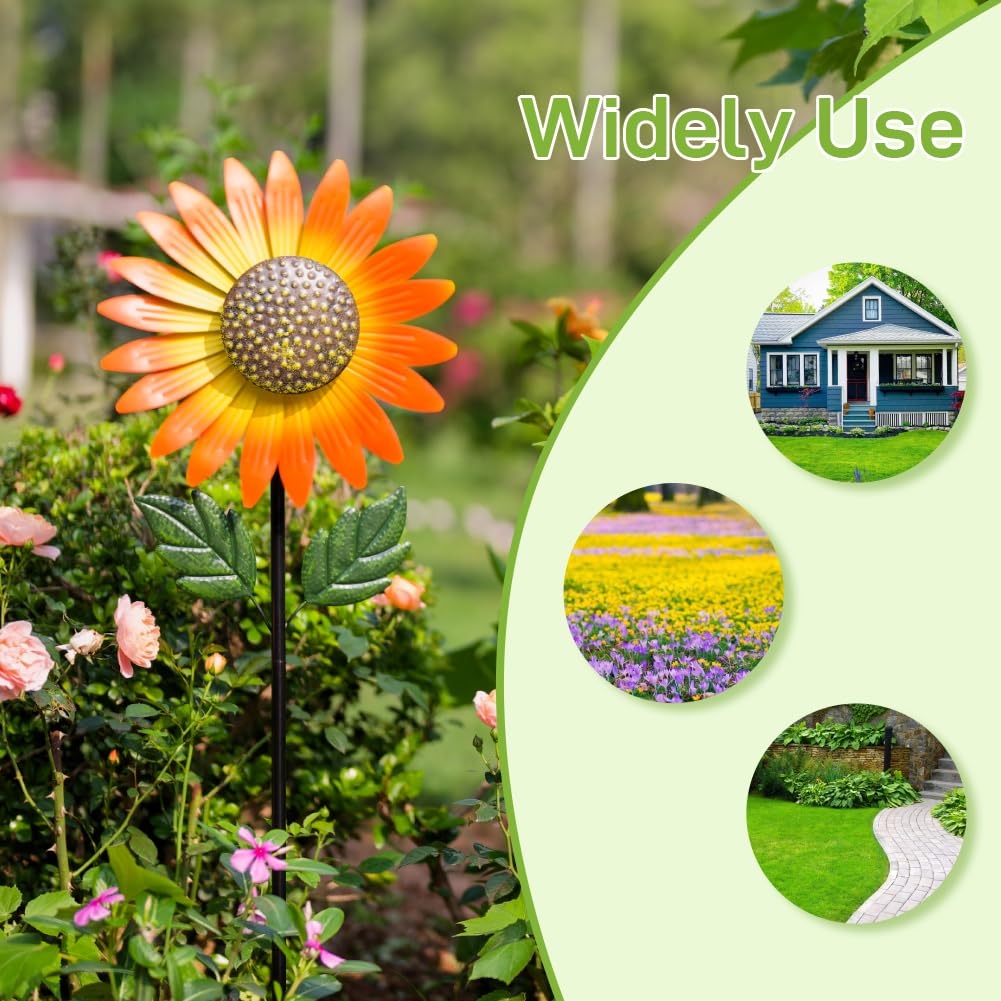 Venniy Sunflower Wind Spinner — 57-Inch Outdoor Garden Windmill