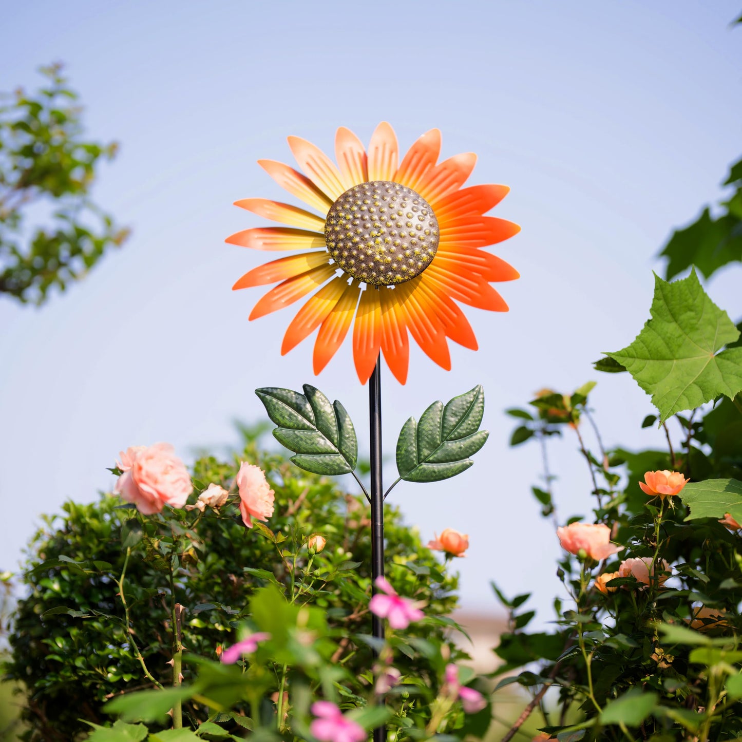 Venniy Sunflower Wind Spinner — 57-Inch Outdoor Garden Windmill