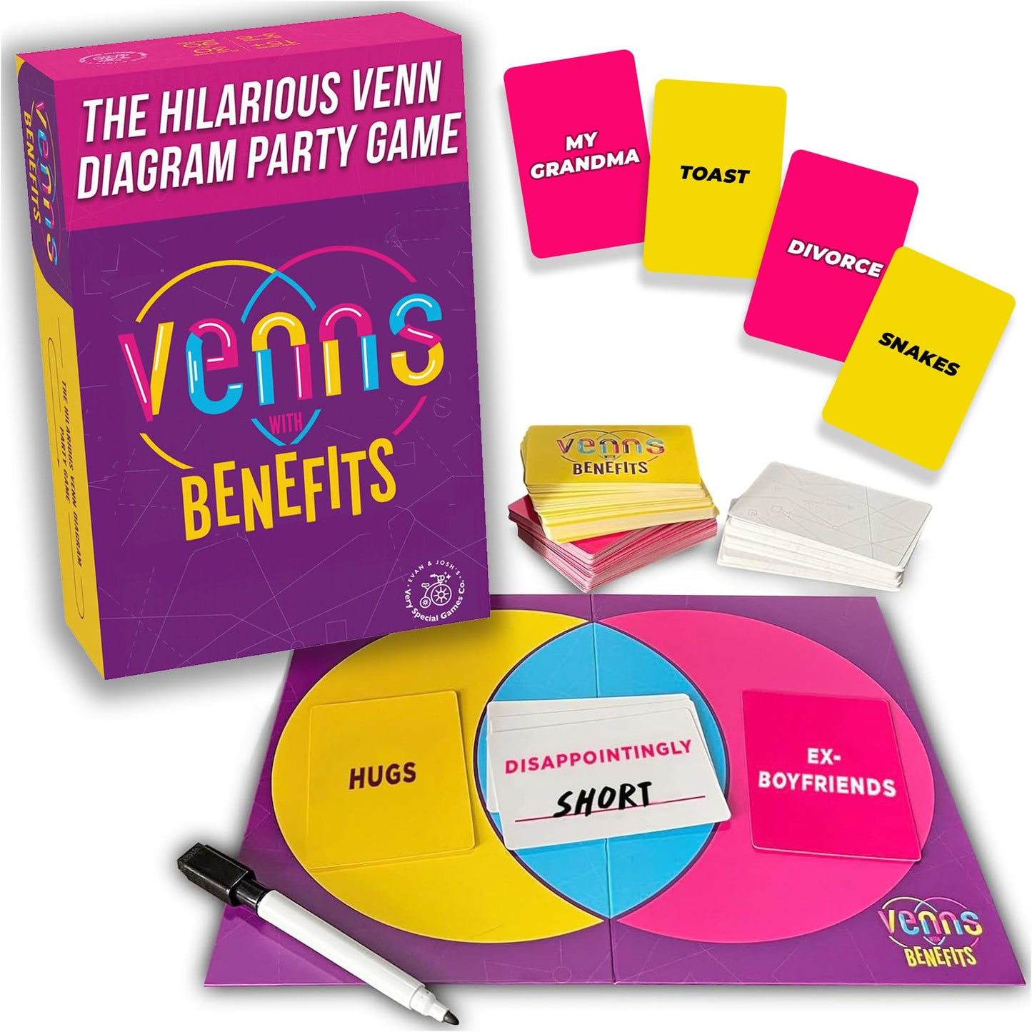 VENNS WITH BENEFITS – Fun Venn Diagram Board Game for 3+ Players | Teens & Adults