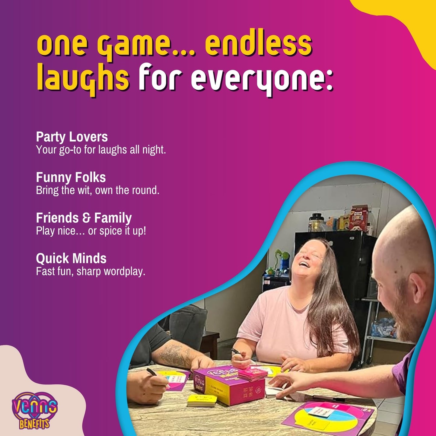 VENNS WITH BENEFITS – Fun Venn Diagram Board Game for 3+ Players | Teens & Adults