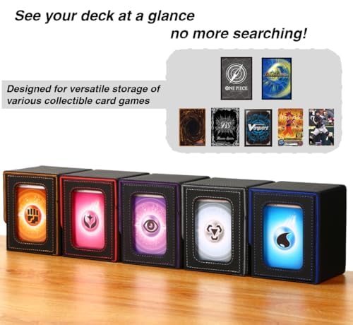 Venssu Commander Deck Box — 100 Double-Sleeved Card Capacity (Pink/Gray, 1 Window)
