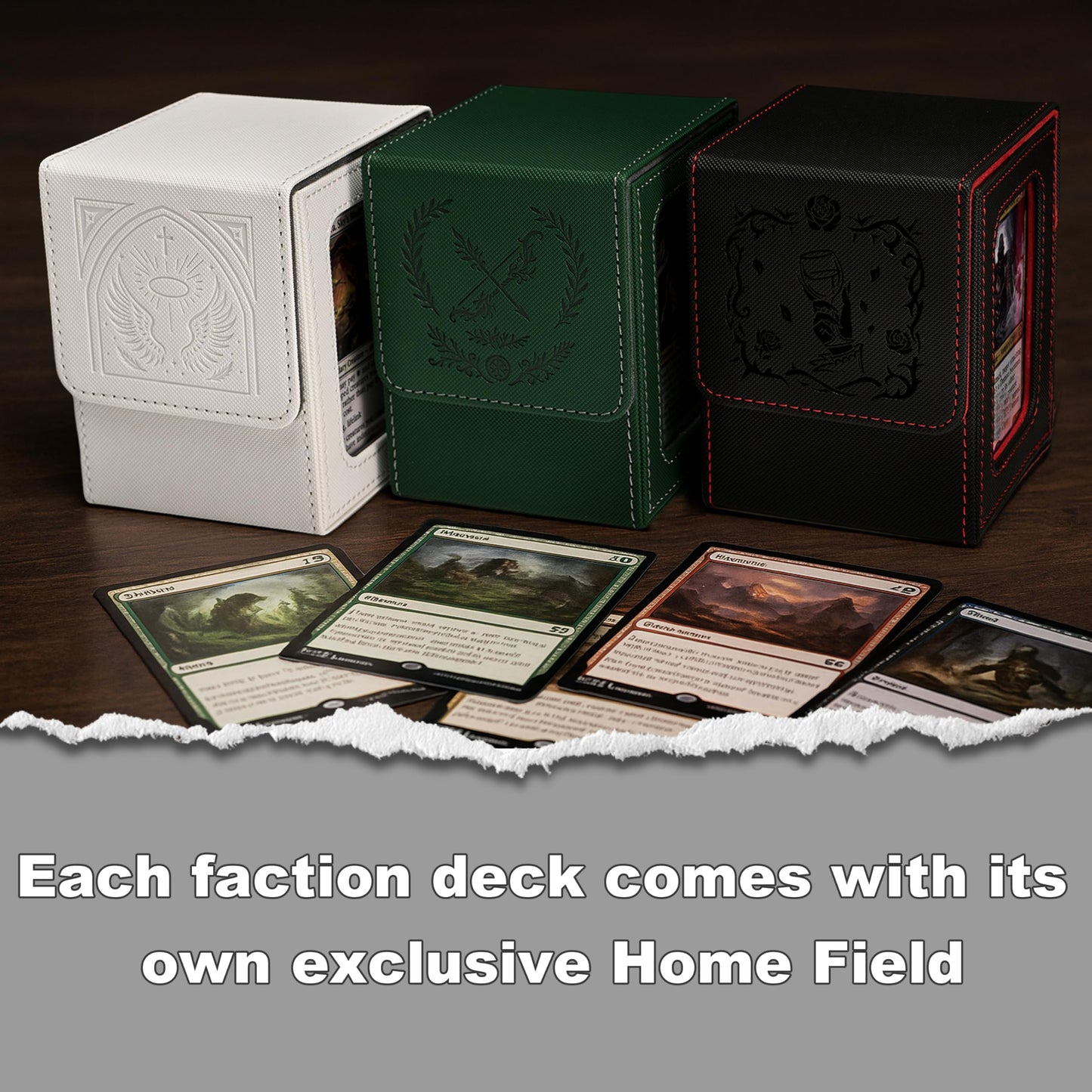 Venssu MTG Deck Box with Commander Display – Holds 100 Double-Sleeved Cards, 2 Dividers, Toploader (Black & Blue)