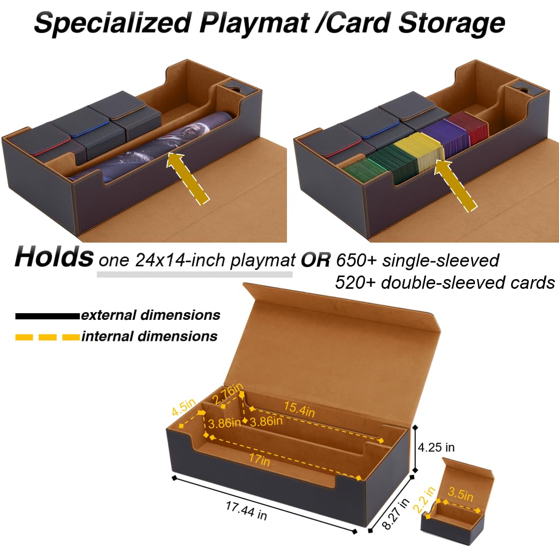 Venssu MTG Deck Box – Holds 5 Display Deck Boxes, Playmat & Dice Case, 10 Dividers