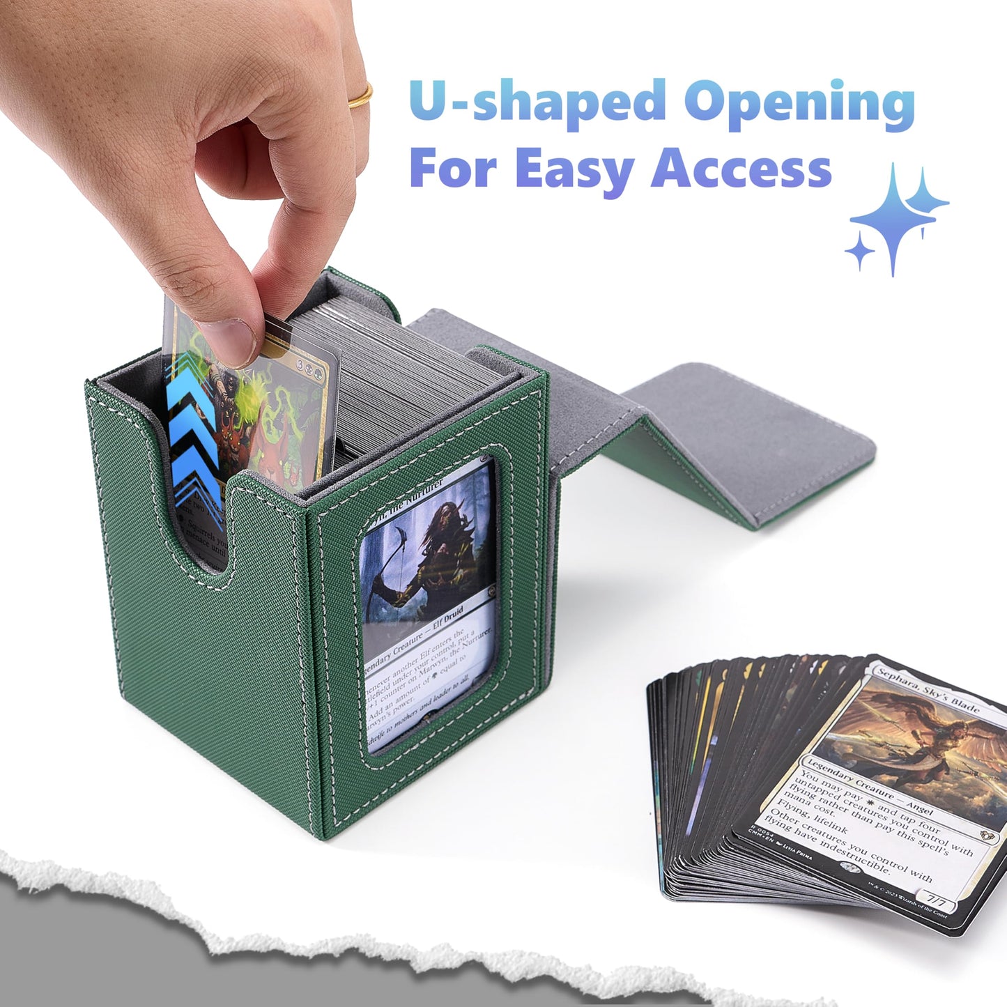 Venssu MTG Deck Box with Commander Display – Holds 100 Double-Sleeved Cards