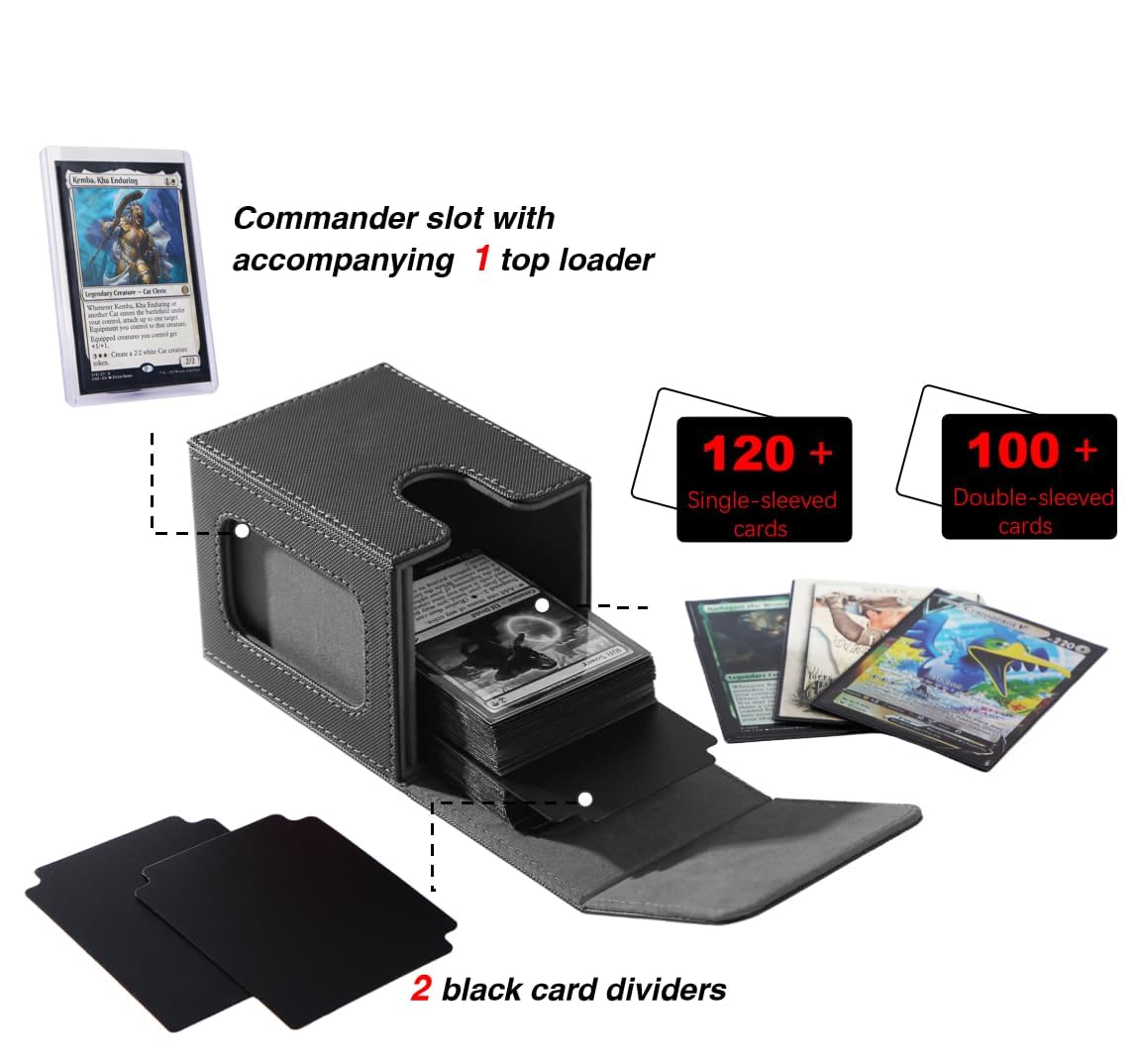 Venssu MTG Deck Box for Commander Display — Fits 100 Double-Sleeved Cards | Turquoise & Pink