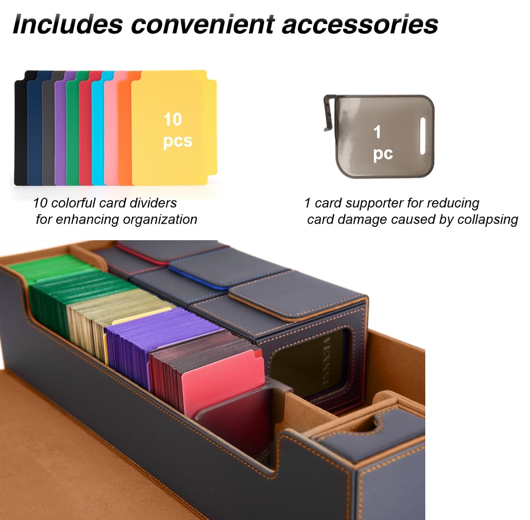 Venssu MTG Deck Box – Holds 5 Display Deck Boxes, Playmat & Dice Case, 10 Dividers