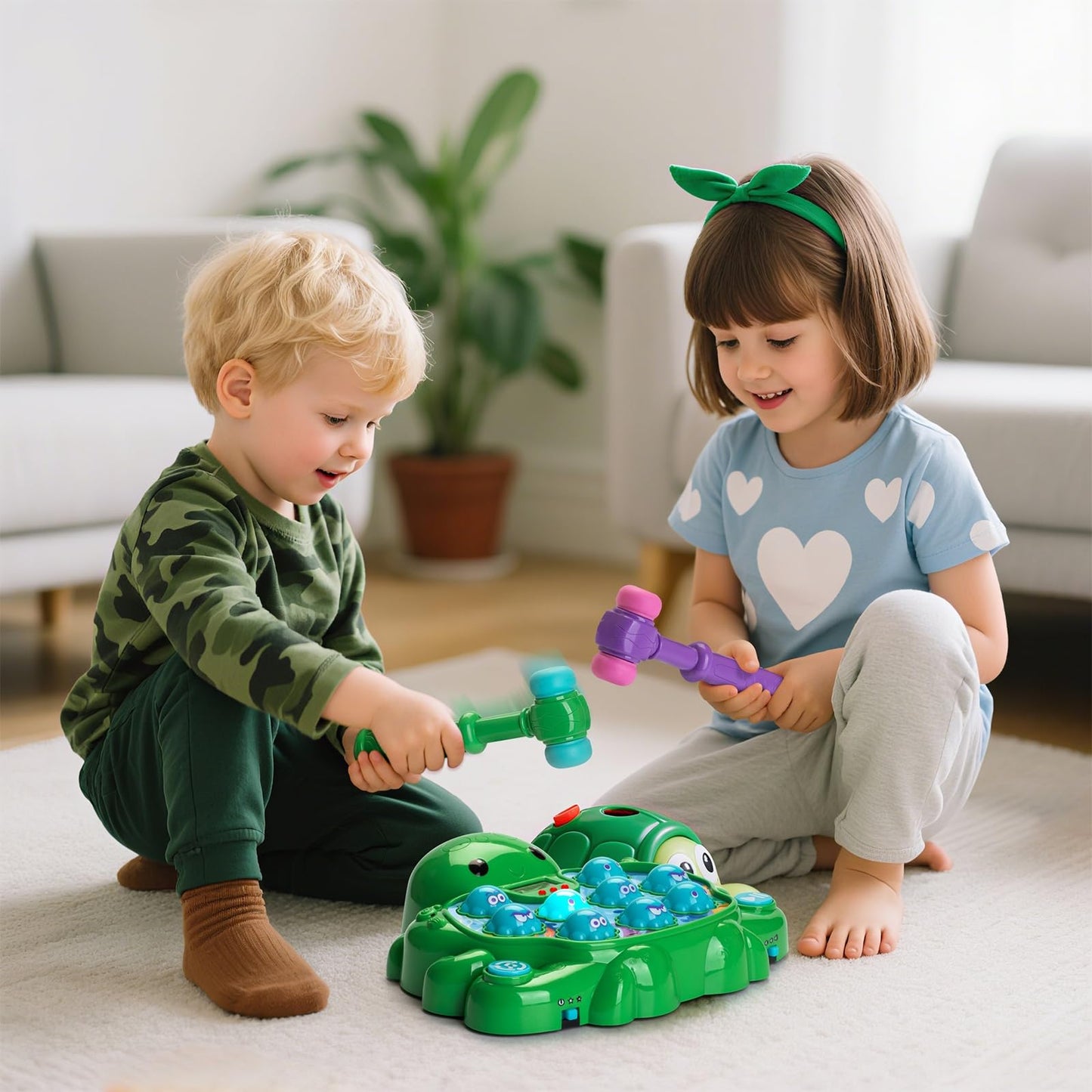 Veoasis Interactive Whack-a-Mole Game for Toddlers – Digital Display, Silent Mode, 26 Levels