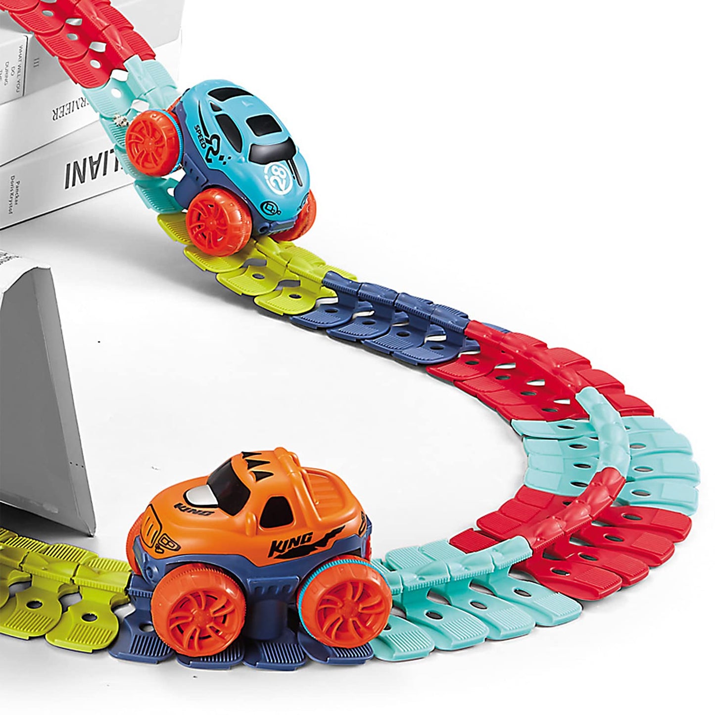 veook Toy Car Track Replacement with LED Lights — Compatible with Most Magic Race Tracks