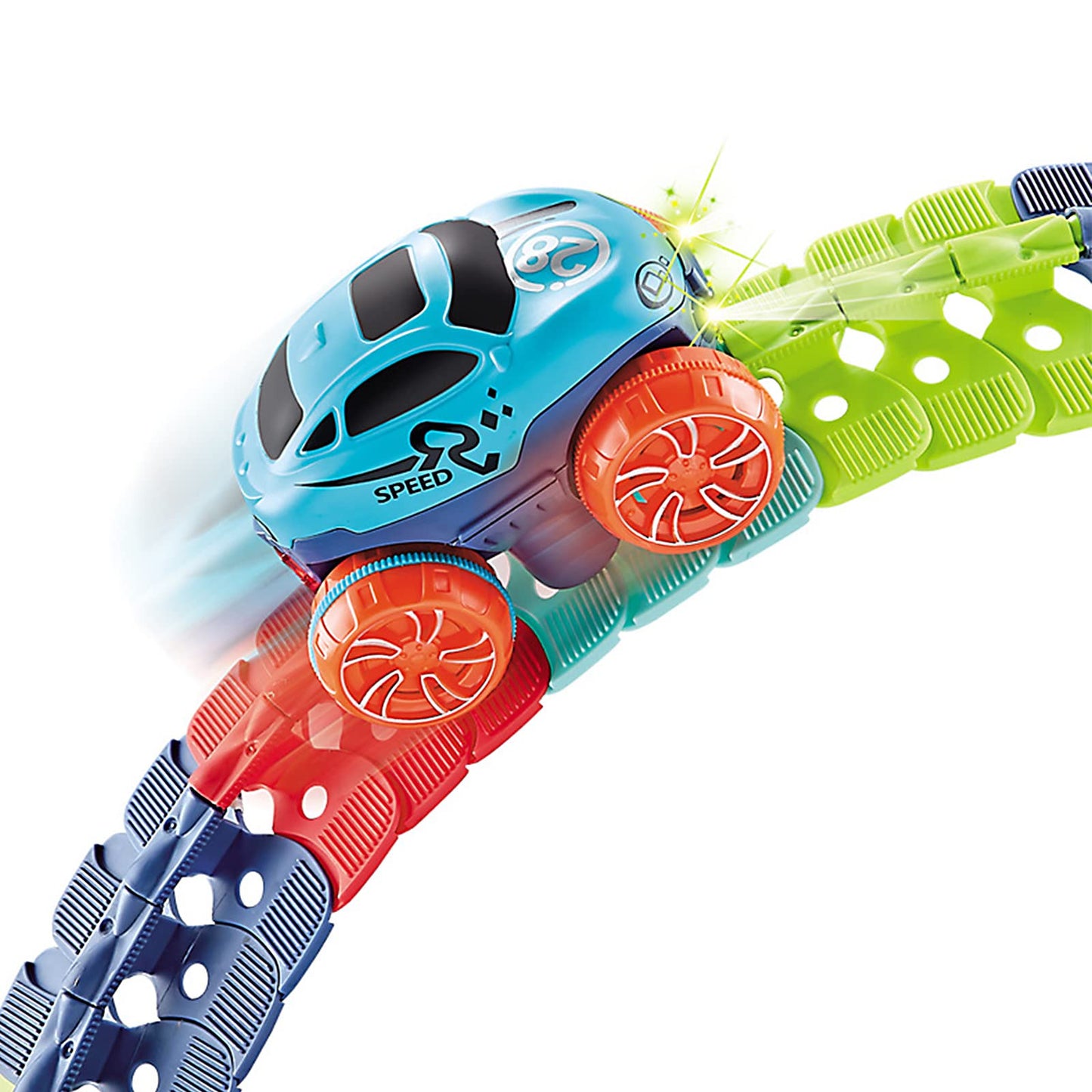 veook Toy Car Track Replacement with LED Lights — Compatible with Most Magic Race Tracks