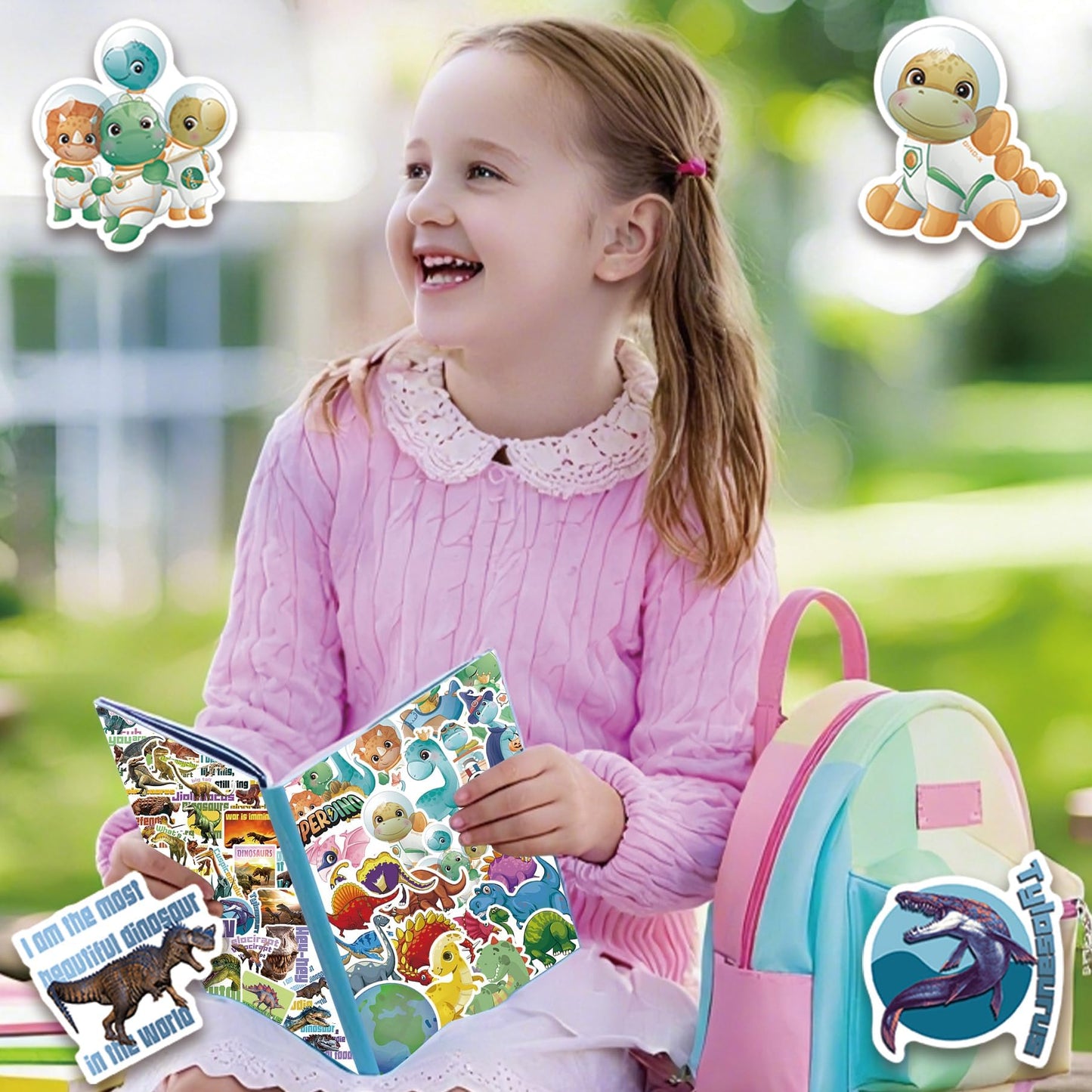 VERKSTAD Christmas 100 Pcs Water Bottle Stickers for Kids – Waterproof Dinosaur Vinyl