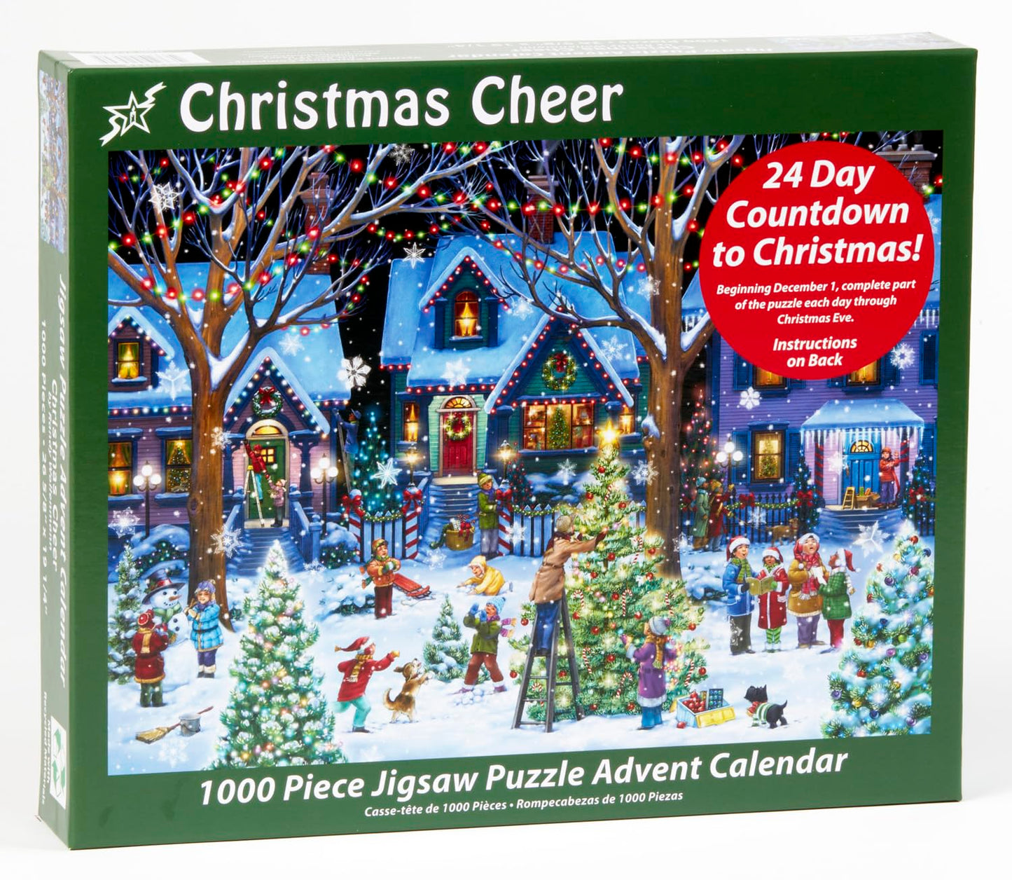 Advent Calendar Jigsaw Puzzle 1000 Pieces – Christmas Cheer by Vermont Christmas Company – Count Down to Christmas, Use Year After Year