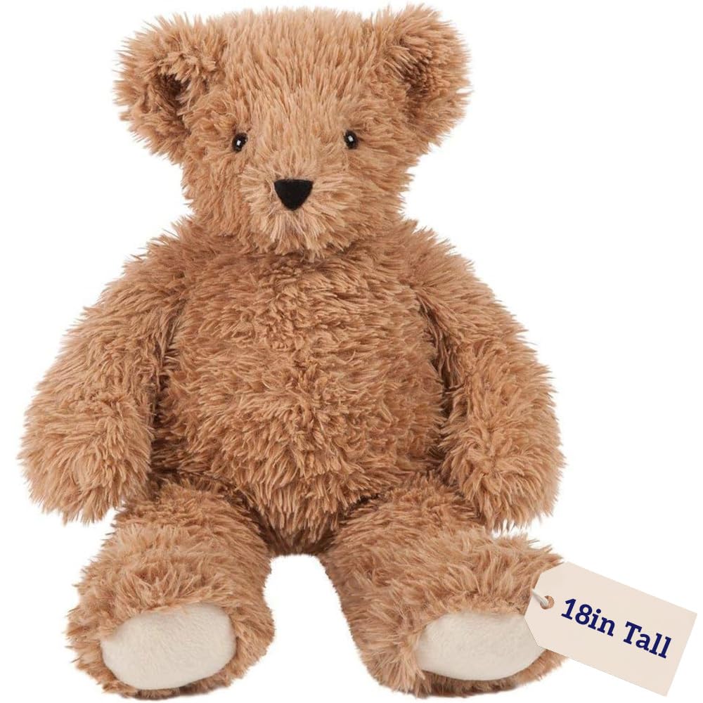 Vermont Teddy Bear Super Soft Almond Brown Teddy Bear – 18 Inch Plush, Made in the USA, Lifetime Guarantee