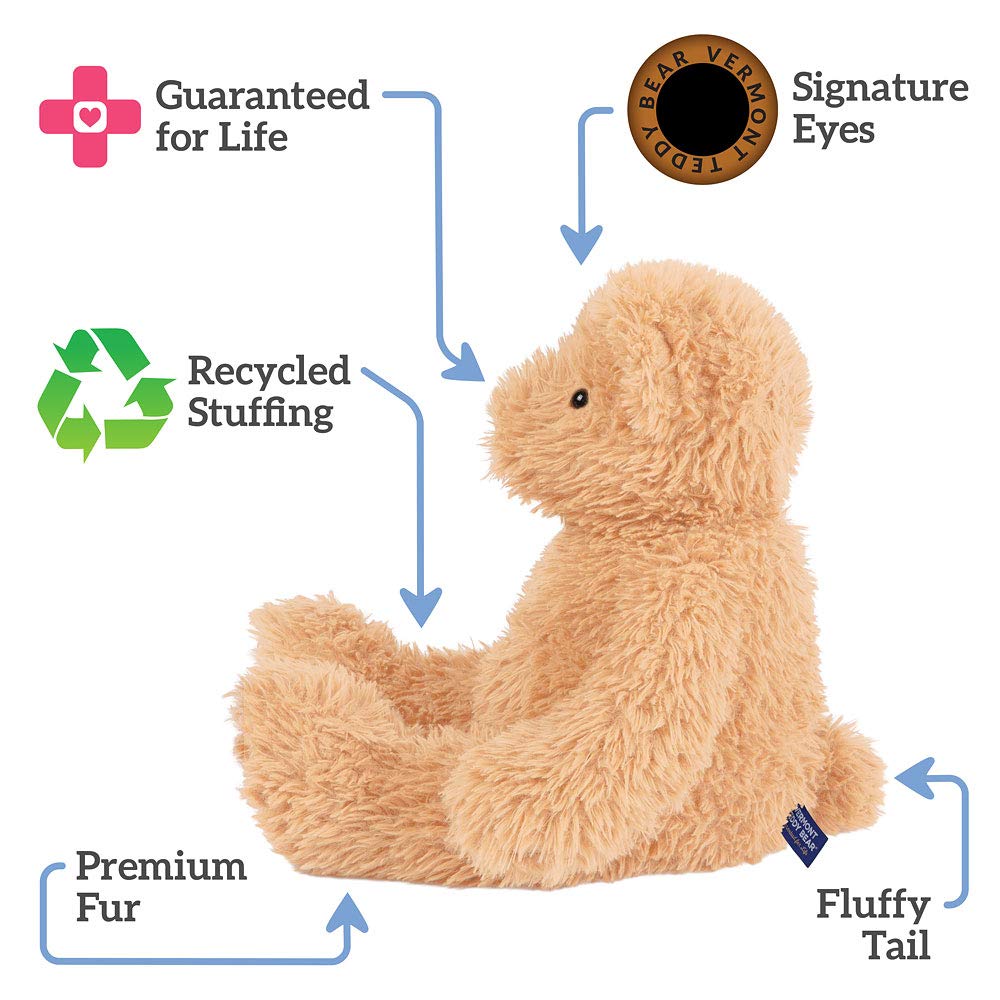 Vermont Teddy Bear Classic 18-Inch Plush – Soft, Lifetime Guarantee