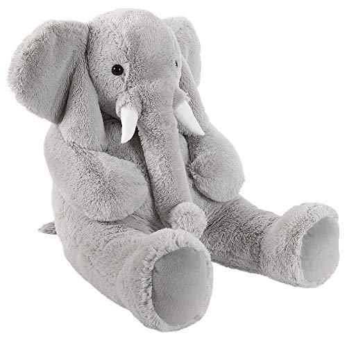 Vermont Teddy Bear Giant Elephant Stuffed Animal – 4-Foot Plush from Giant Cuddle Collection