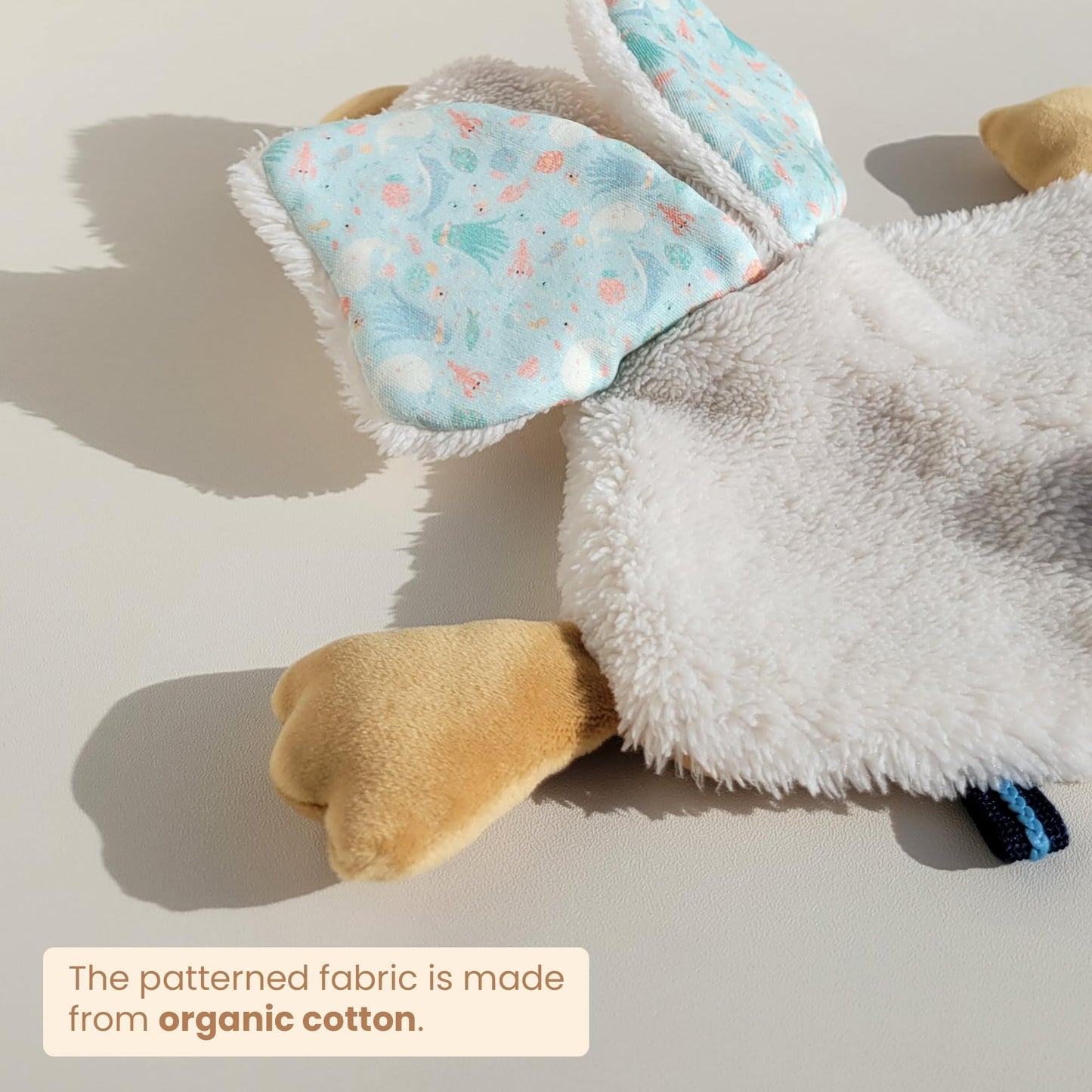 Veronea Helga Goose Pacifier Holder & Lovey — 9.8-inch Infant Toy (Cannoli Cream)