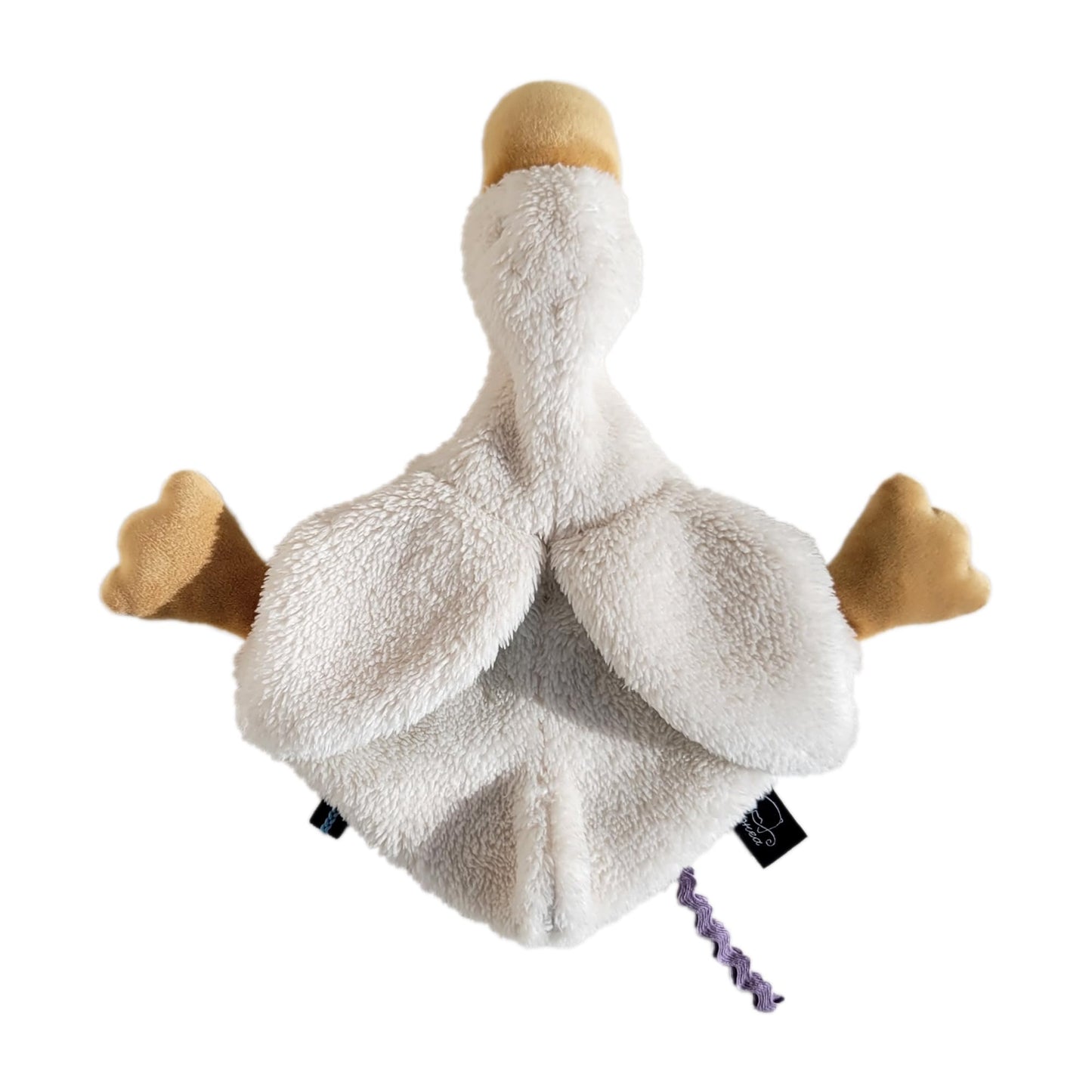 Veronea Helga Goose Pacifier Holder & Lovey — 9.8-inch Infant Toy (Cannoli Cream)