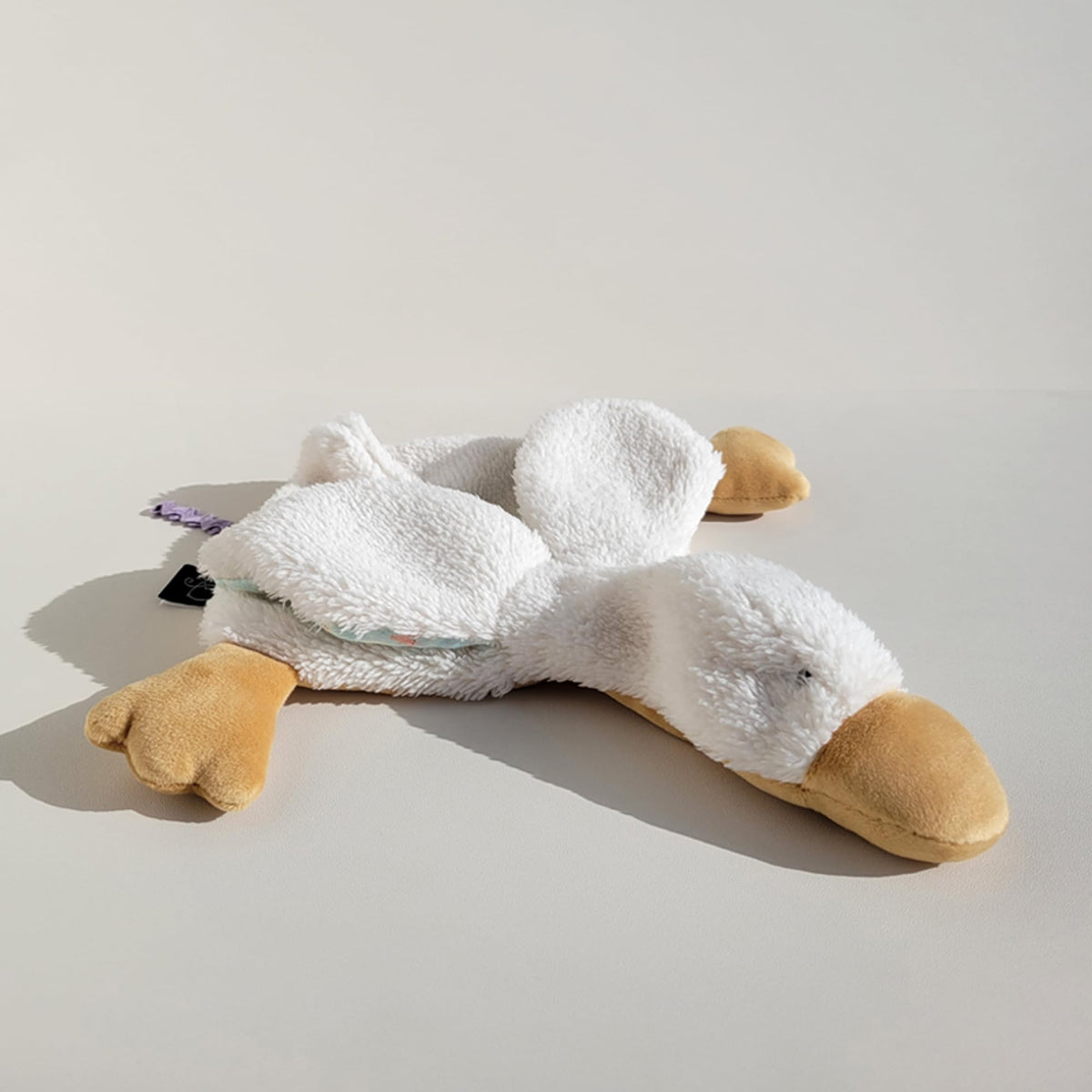 Veronea Helga Goose Pacifier Holder & Lovey — 9.8-inch Infant Toy (Cannoli Cream)