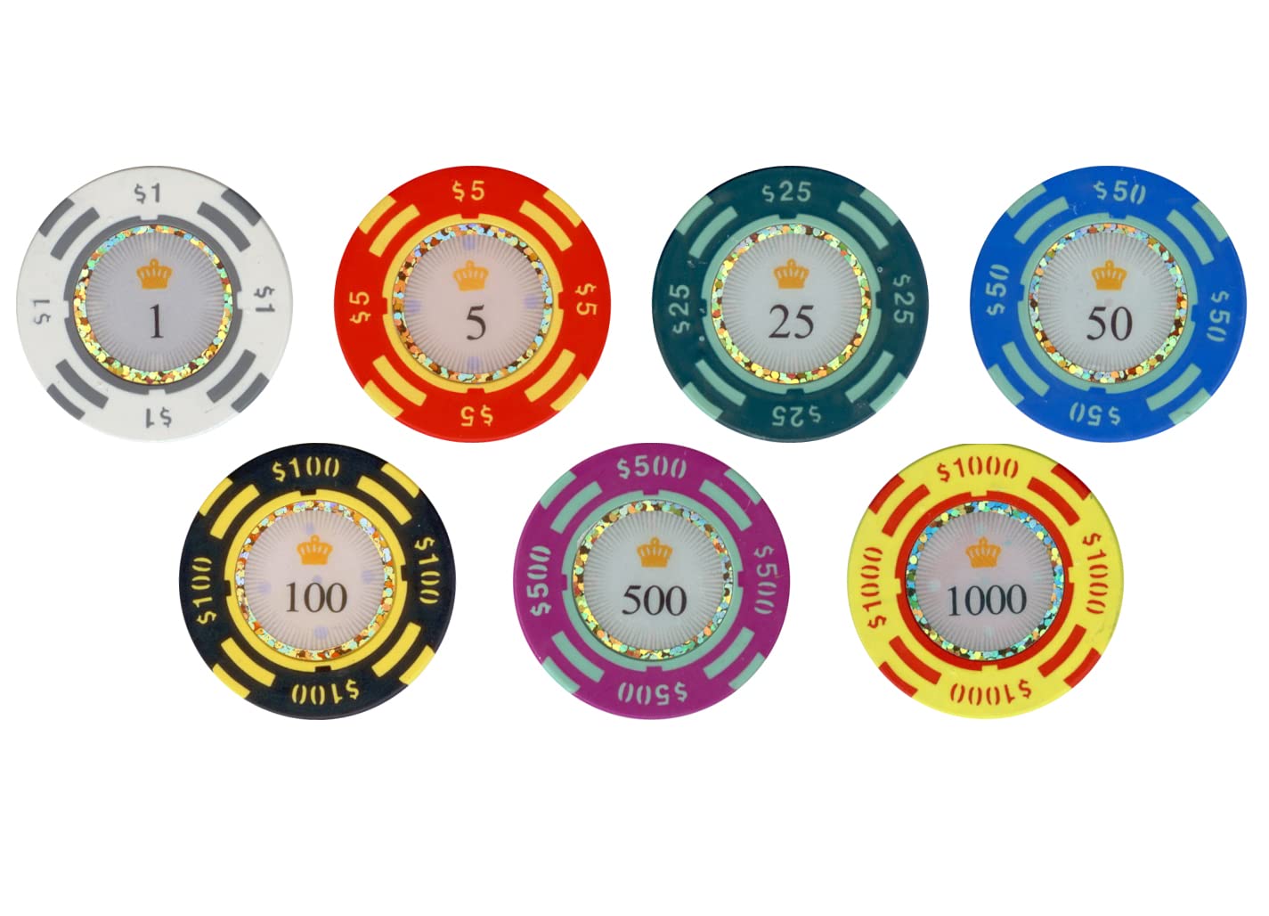 Versa Games Poker Chips Set – 500-Piece 13.5g Clay Chips with Denominations + Upgraded Case