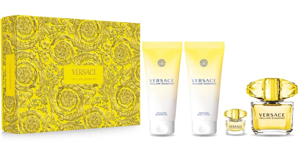 Versace Yellow Diamond Gift Set 90ml EDT + 100ml Body Lotion + 100ml Shower Gel + 5ml EDT