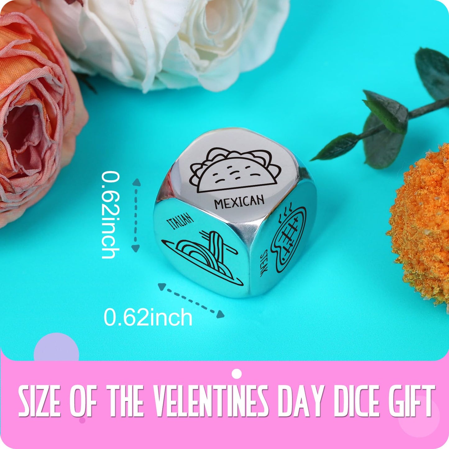 VERTHMOE Valentines Day Dice for Him — Steel Date Night Dinner Ideas