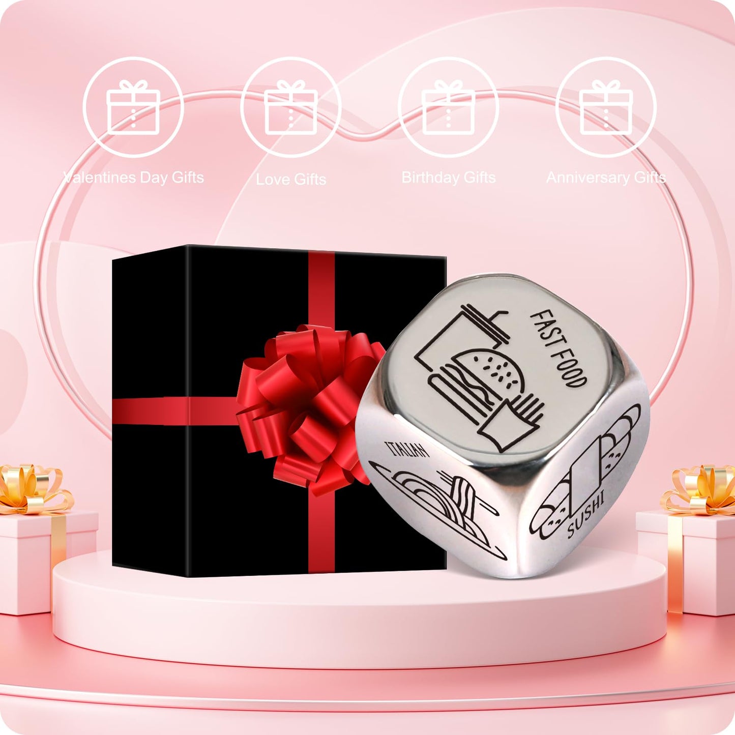 VERTHMOE Valentines Day Dice for Him — Steel Date Night Dinner Ideas