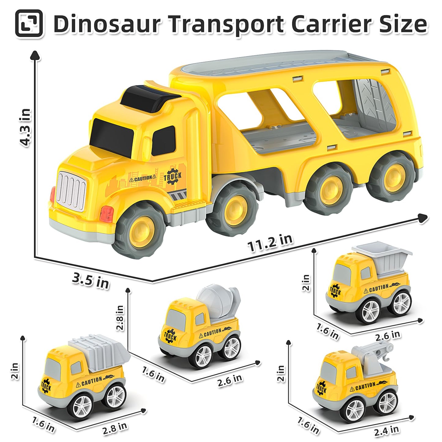 Veslier Toddler 5-in-1 Construction Truck Set + 4 Pull-Back Vehicles (Ages 3–5)