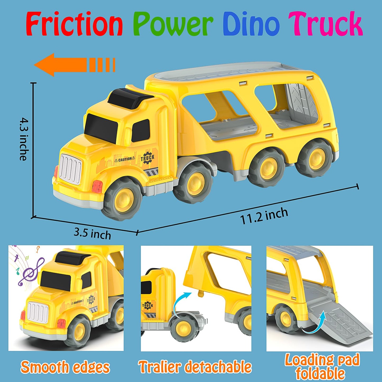 Veslier Toddler 5-in-1 Construction Truck Set + 4 Pull-Back Vehicles (Ages 3–5)