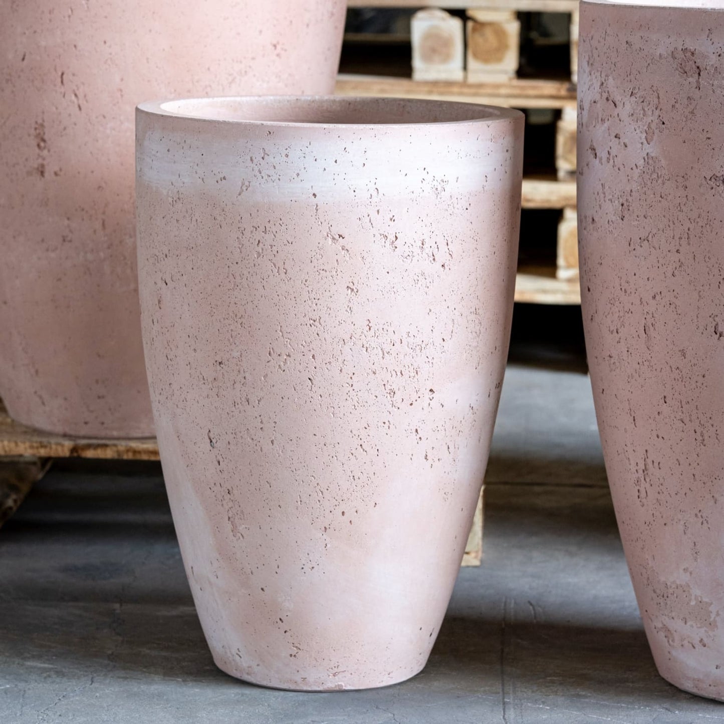 Vessara | Blushstone – 52cm Large Tall Concrete Planter – 15L Decorative Vase Pot